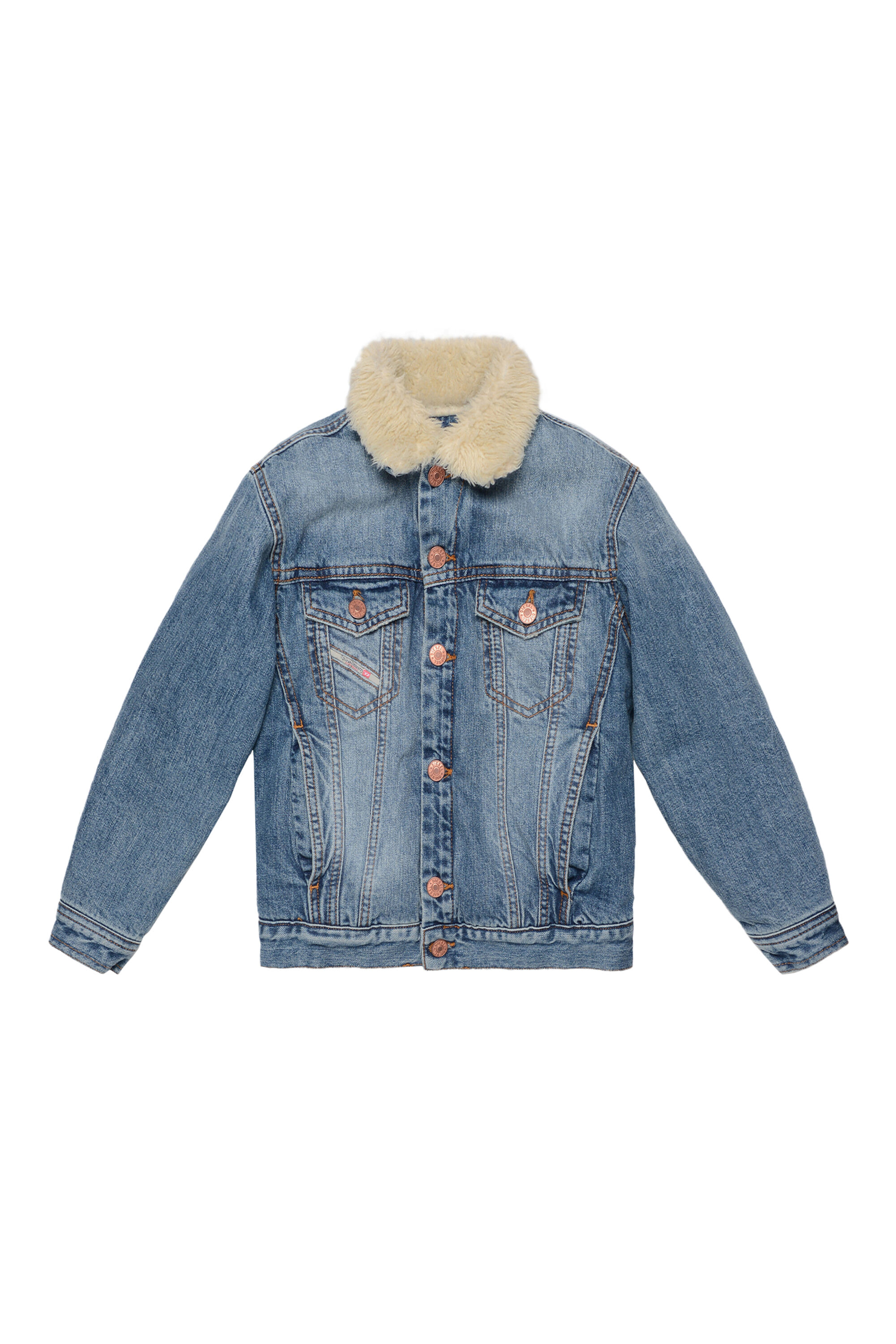 Boys denim sale jacket with fur