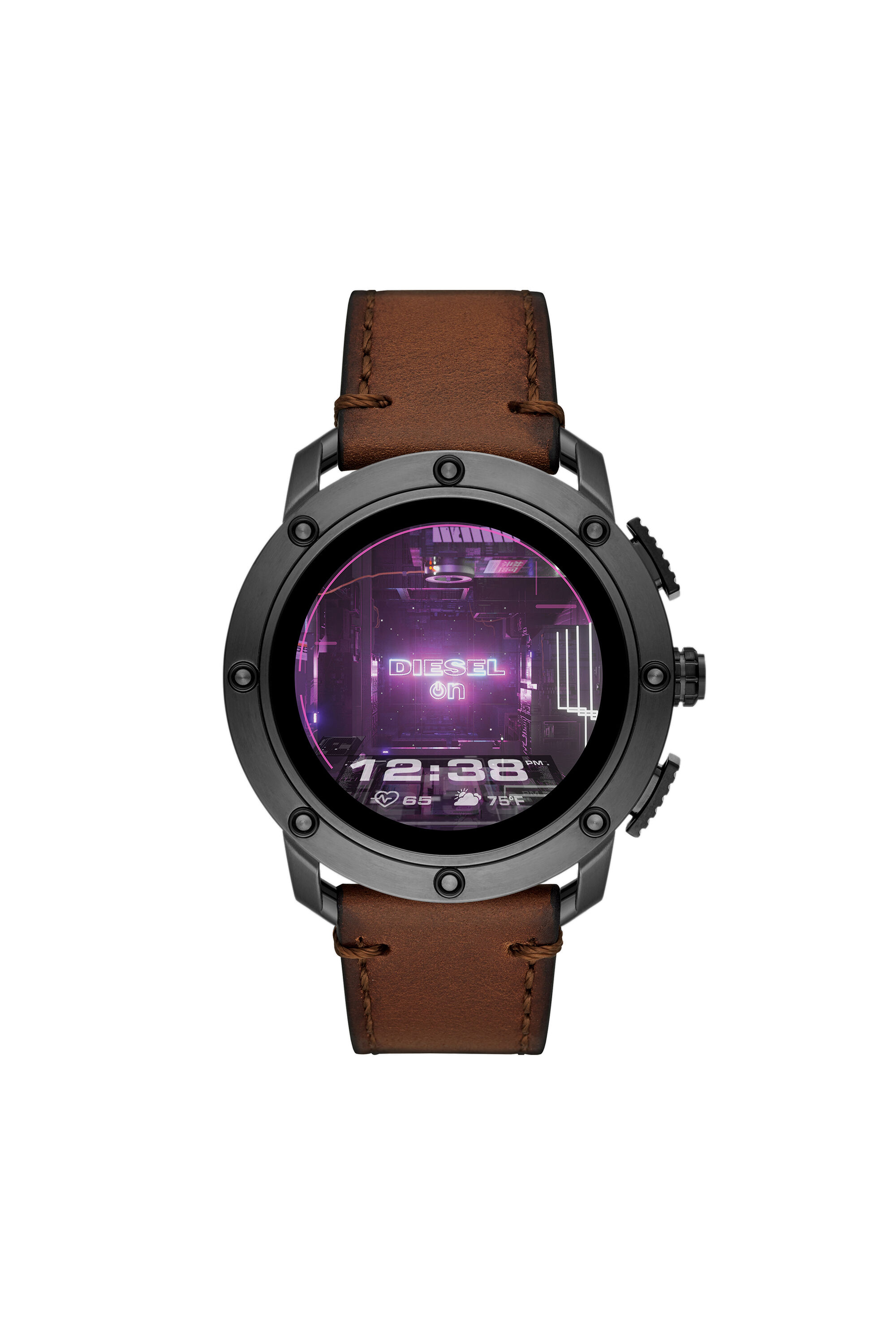 DZT2032 Man Axial smartwatch brown leather Diesel