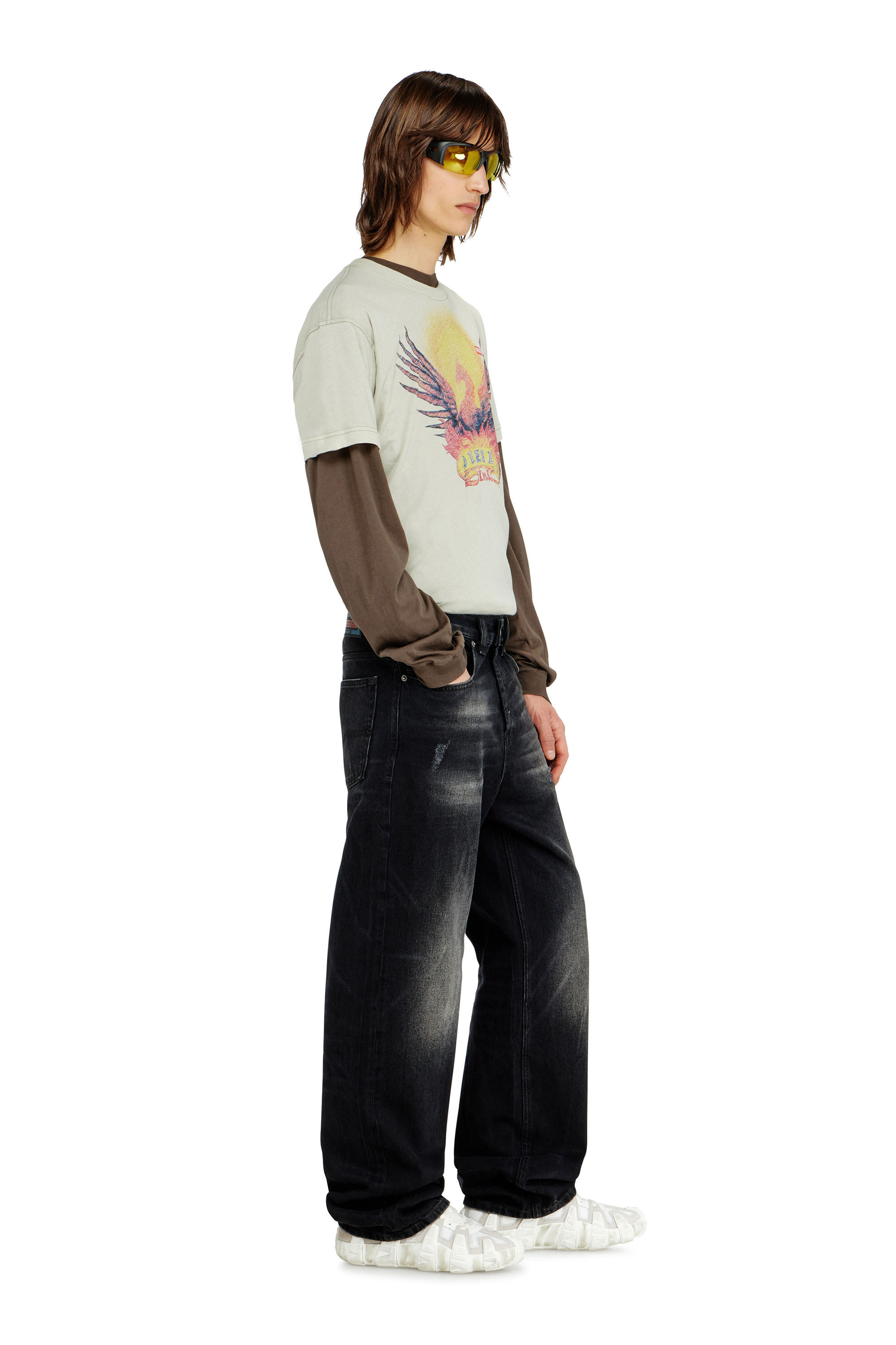 Men's Relaxed Jeans | Black | Diesel 2001 D-Macro