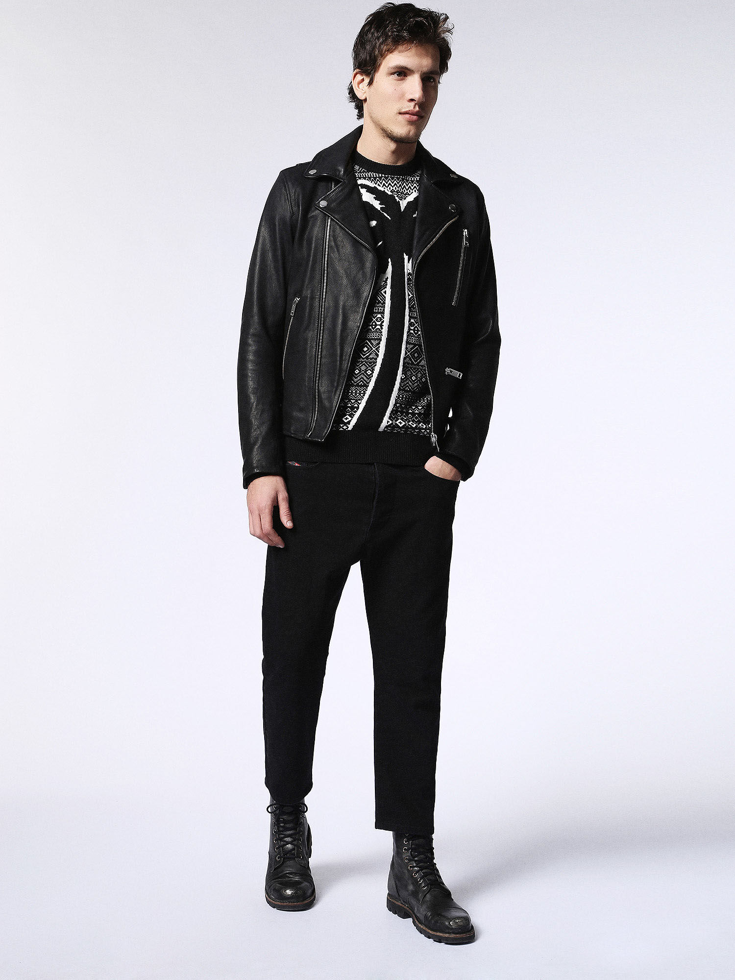 00SIYP0IAIV Leather jackets Man L-GIBSON-1 by Diesel Black 00SIYP0IAIV Leather jackets Man L-GIBSON-1 by Diesel Black