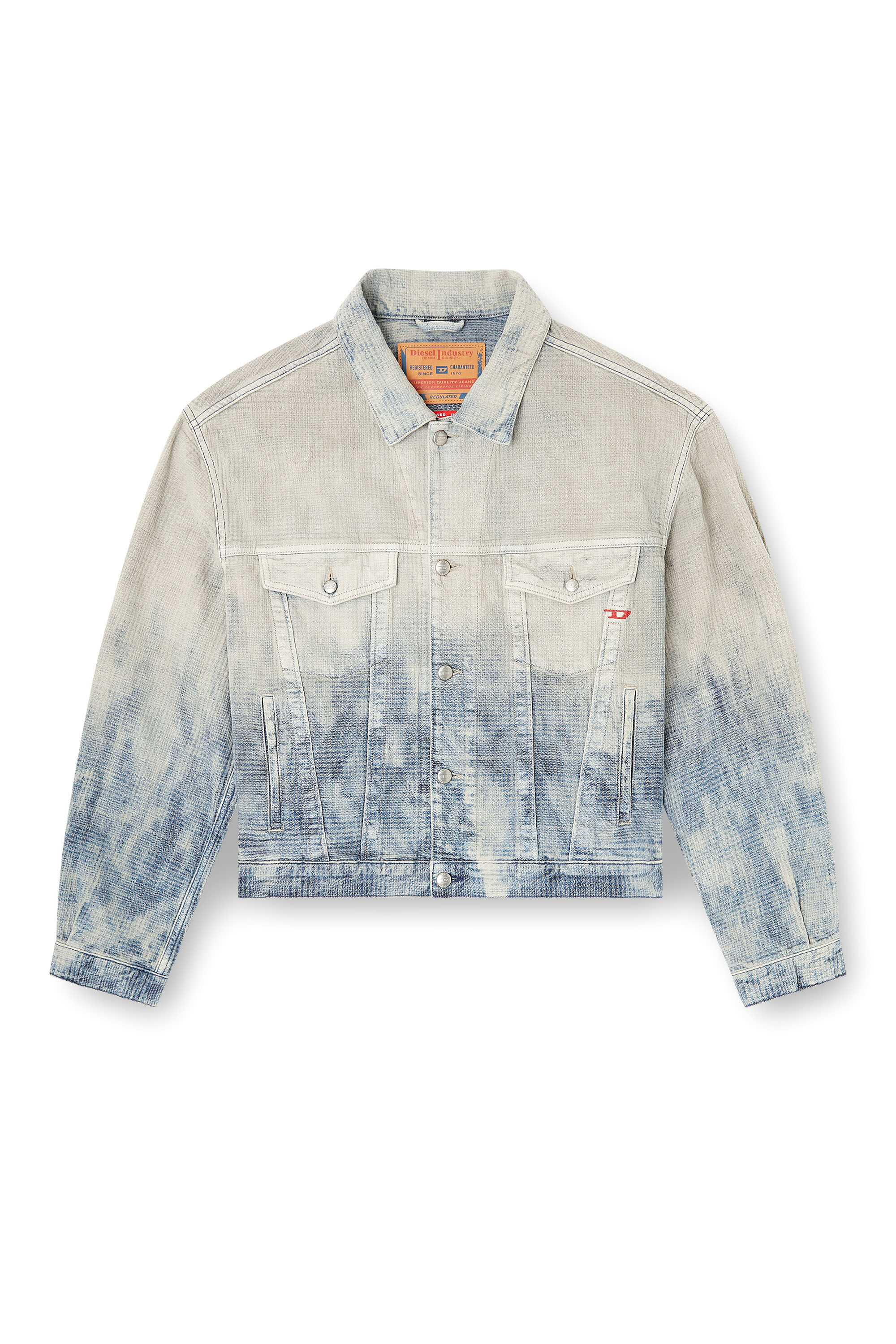 Women's Trucker jacket in Prince of Wales jacquard denim
