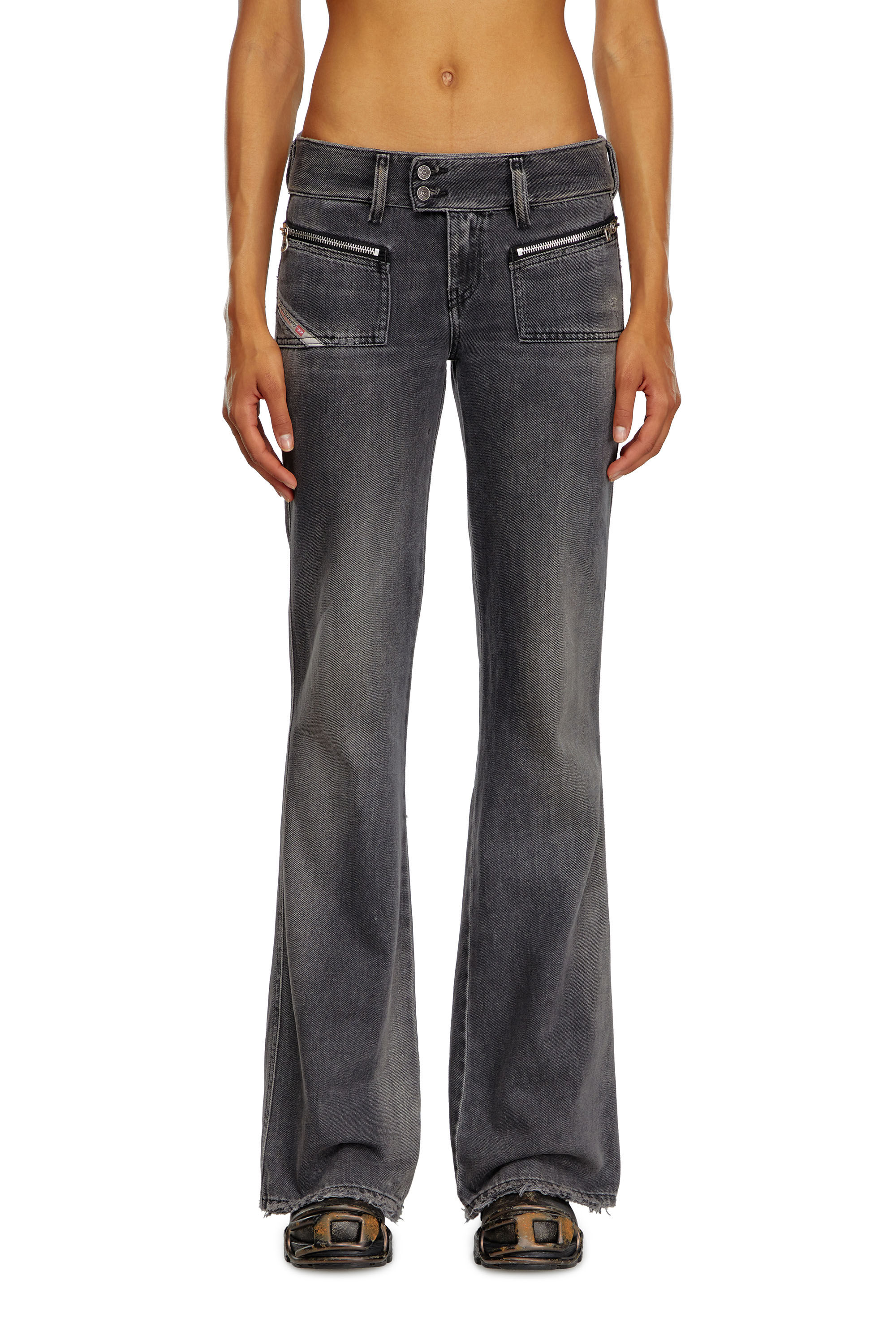 Women's Bootcut Jeans | Black/Dark grey | Diesel D-Hush