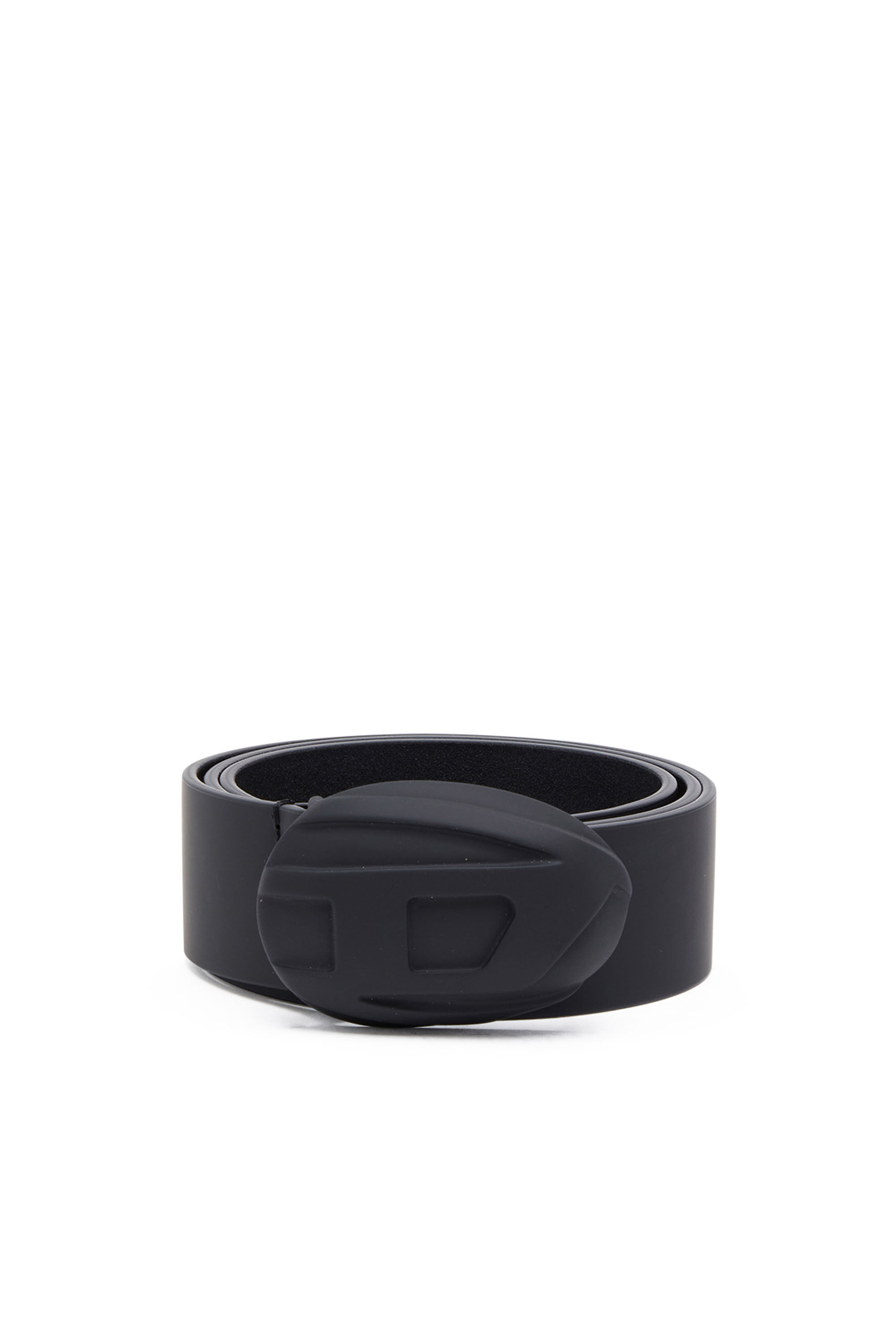 Men's Leather belt with hard-shell Oval D buckle | Diesel