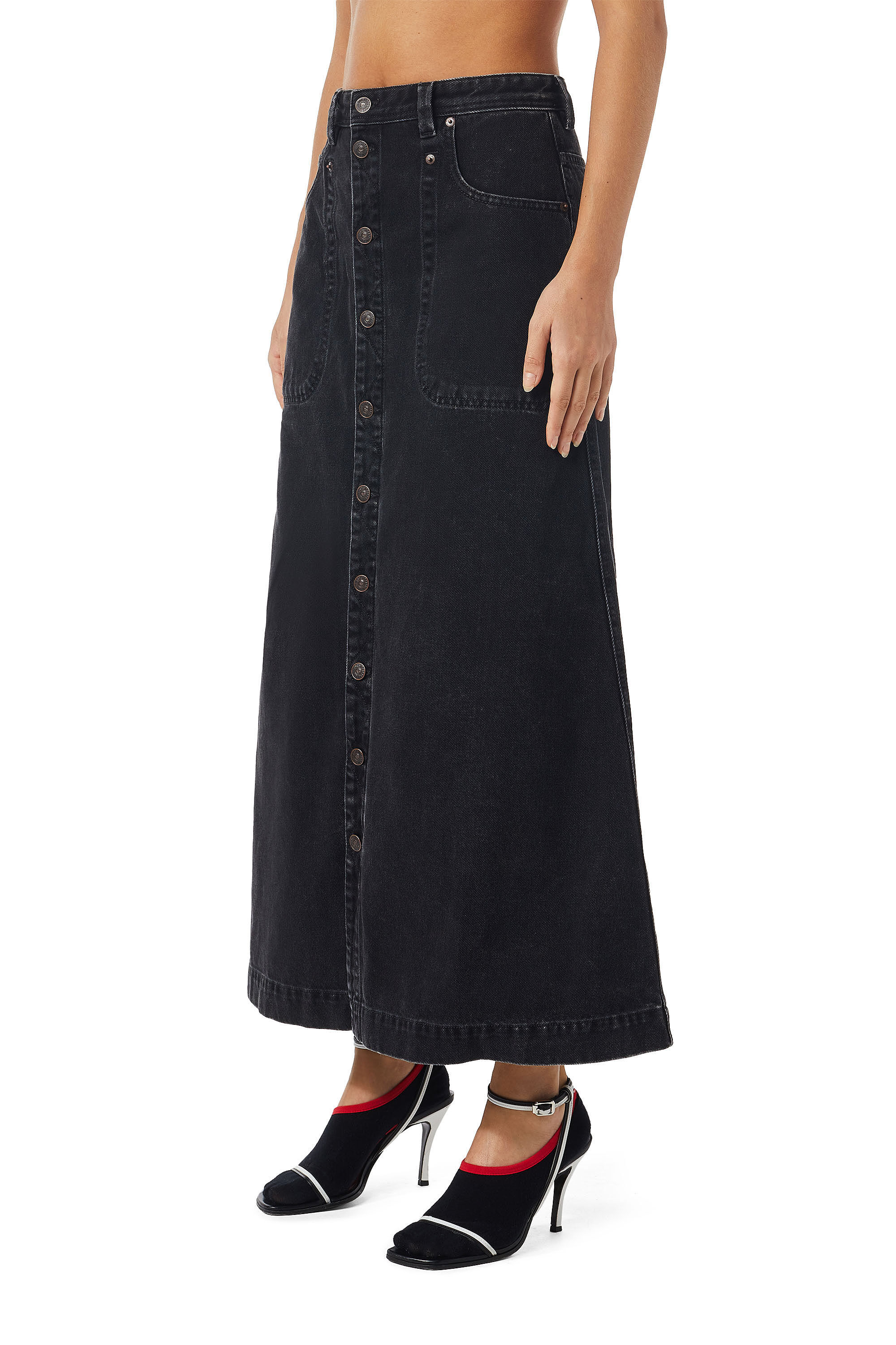 A line long denim skirt uk discount