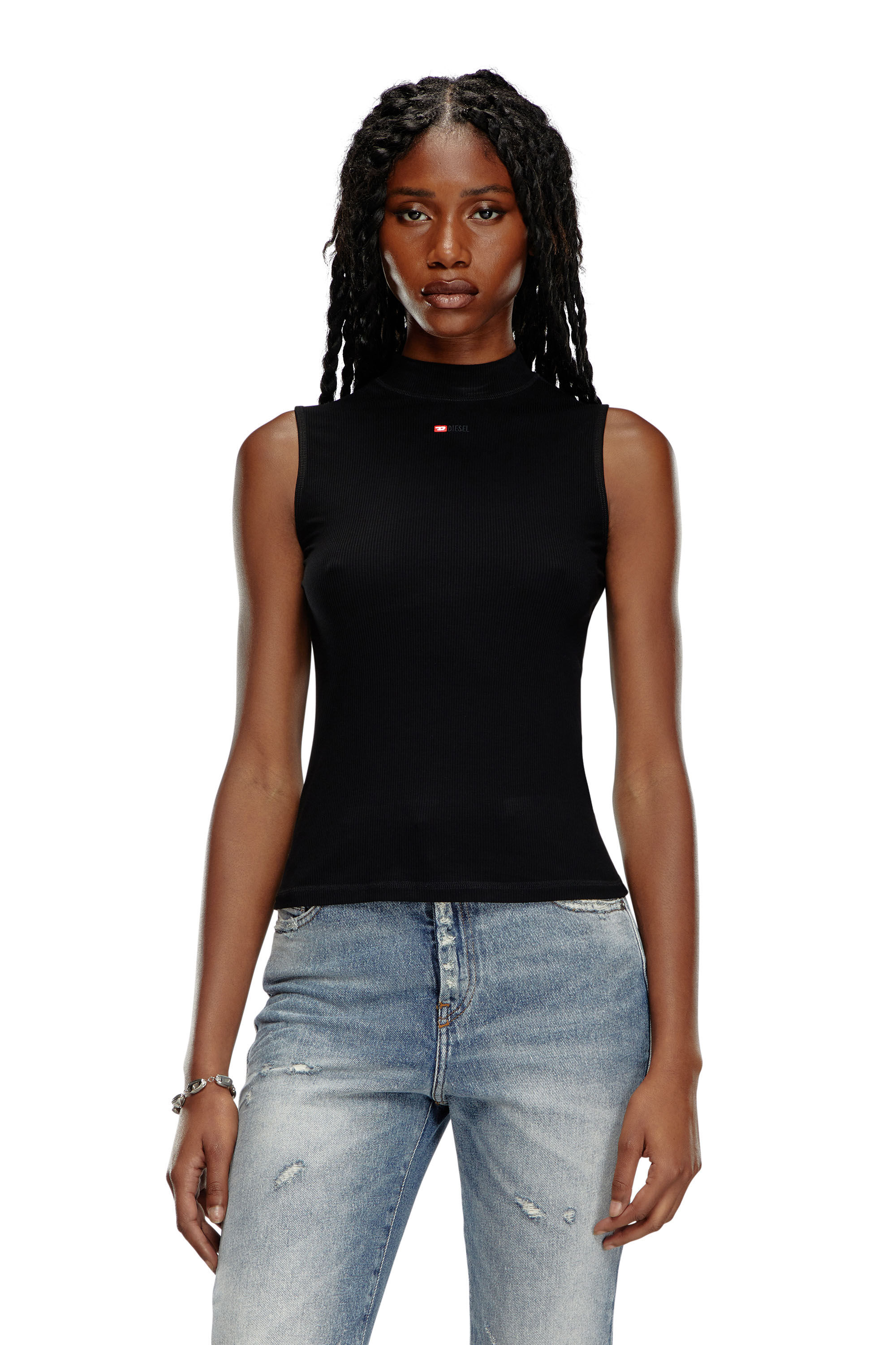 Women's ribbed mock turtleneck on sale