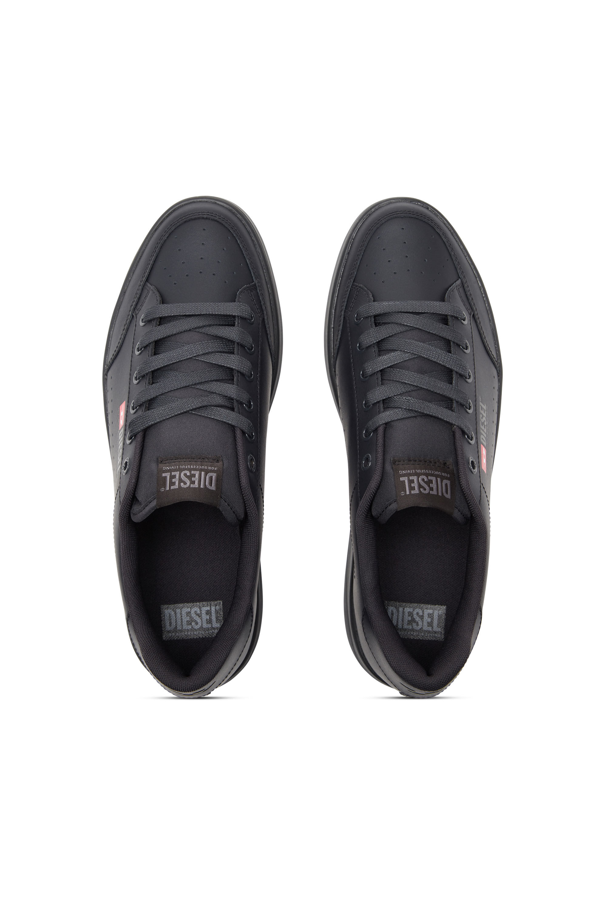 Diesel - S-ATHENE VTG, Man's S-Athene-Low-top sneakers in leather and nylon in Black - 4