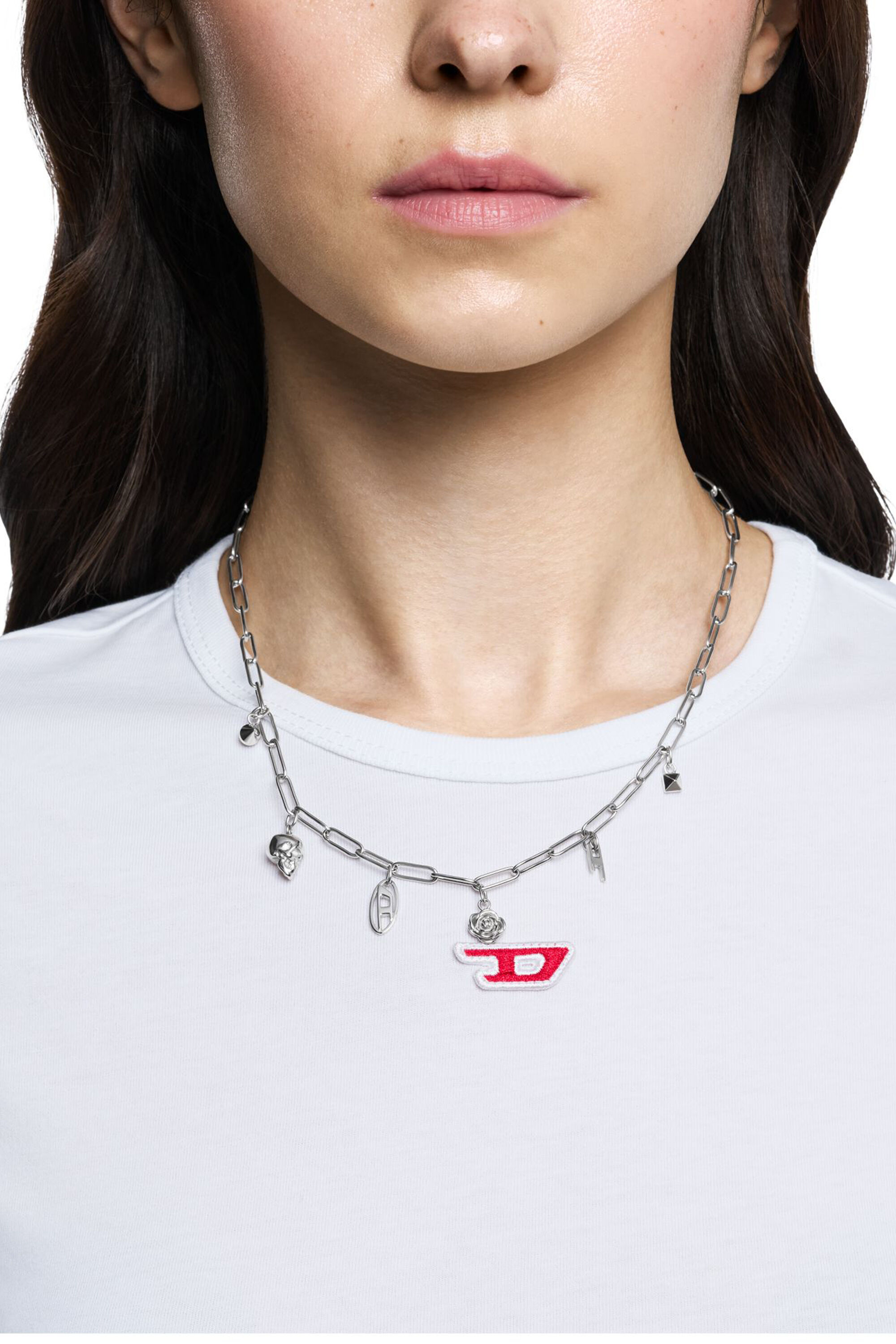 Women's Stainless Steel Charm Necklace | Silver | Diesel {{Country}}