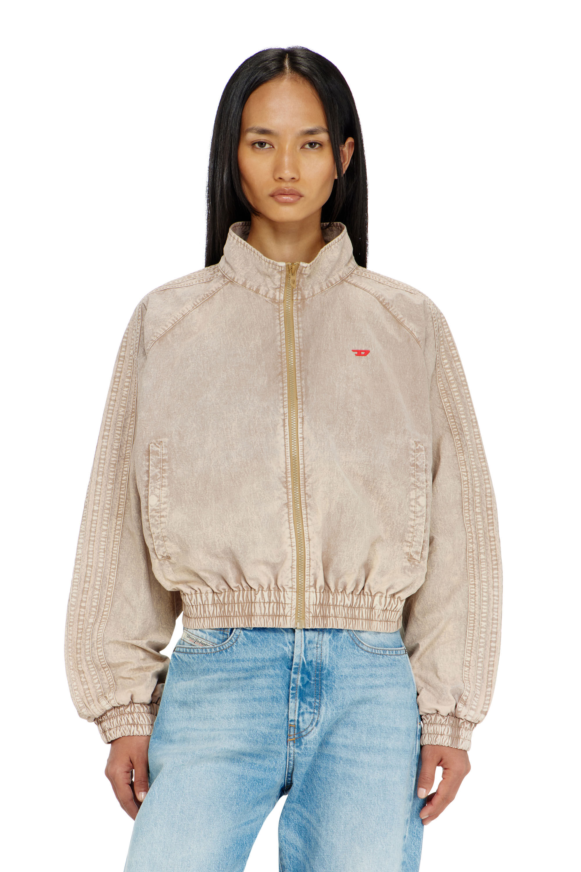 Diesel - G-ARDEN, Woman's Windbreaker in treated Taslan in Beige - 3