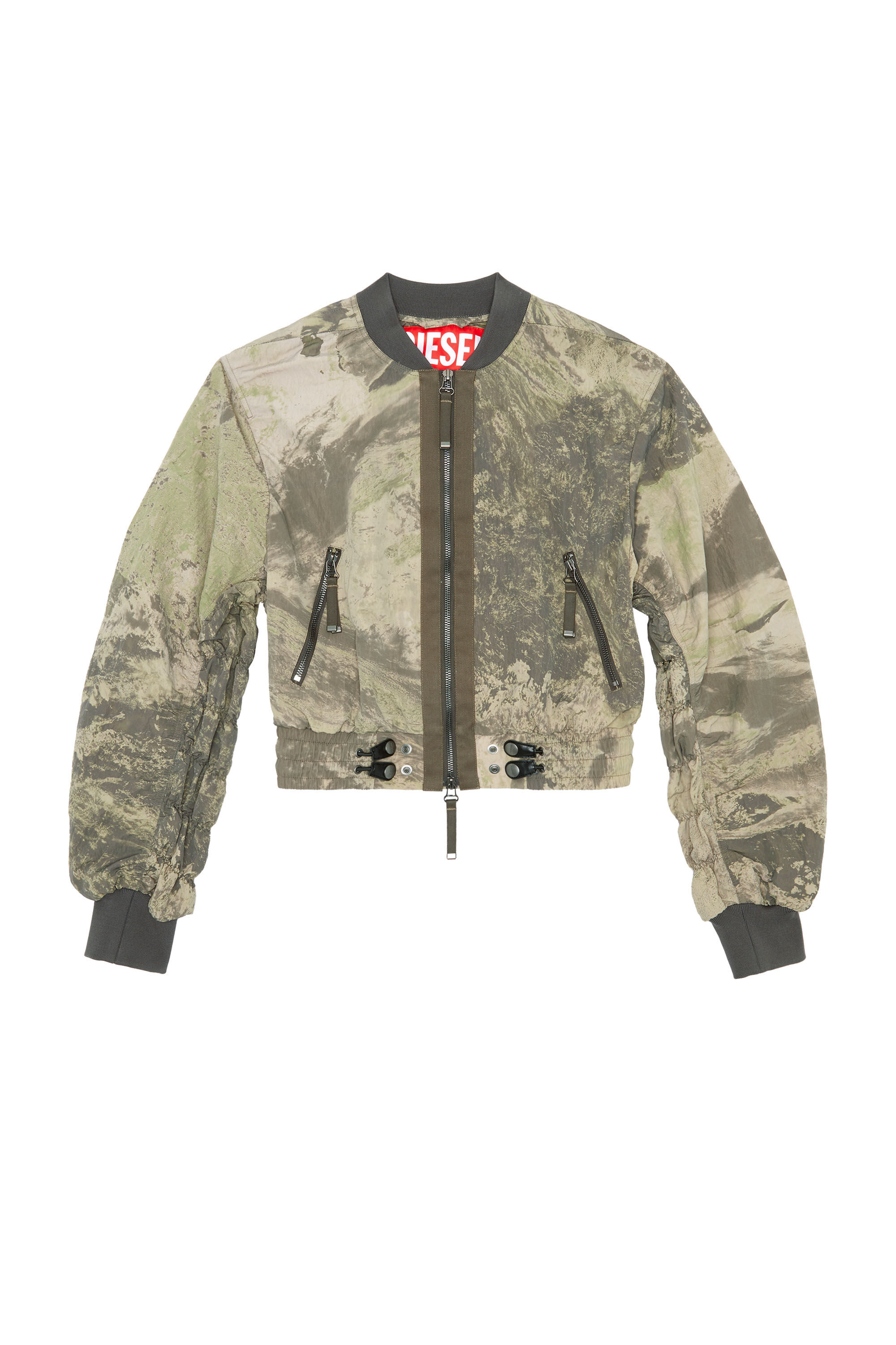 Women s Bomber jacket in light nylon Green Diesel