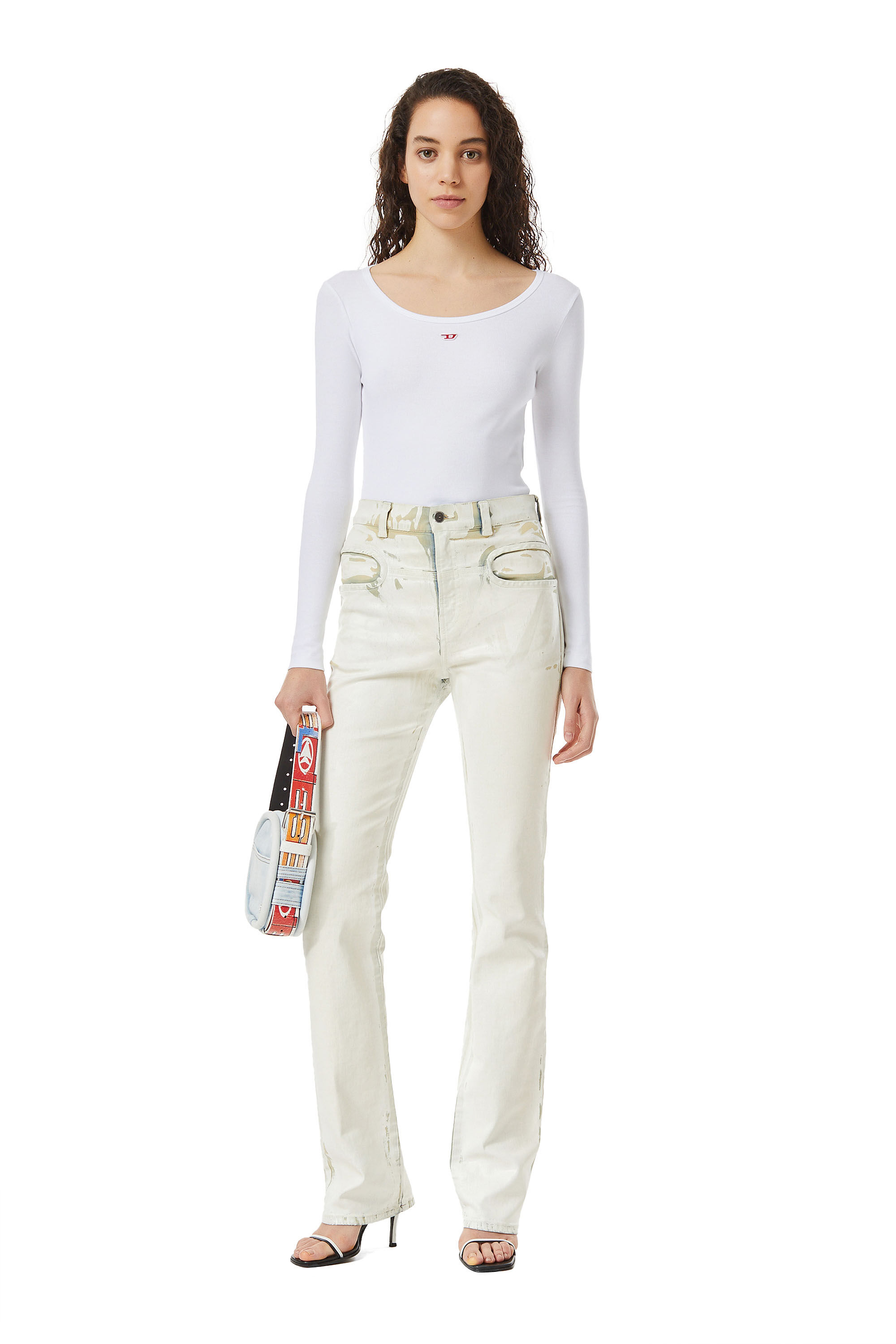 Diesel - D-LYA 0EIAE Slim Jeans, White - Image 1