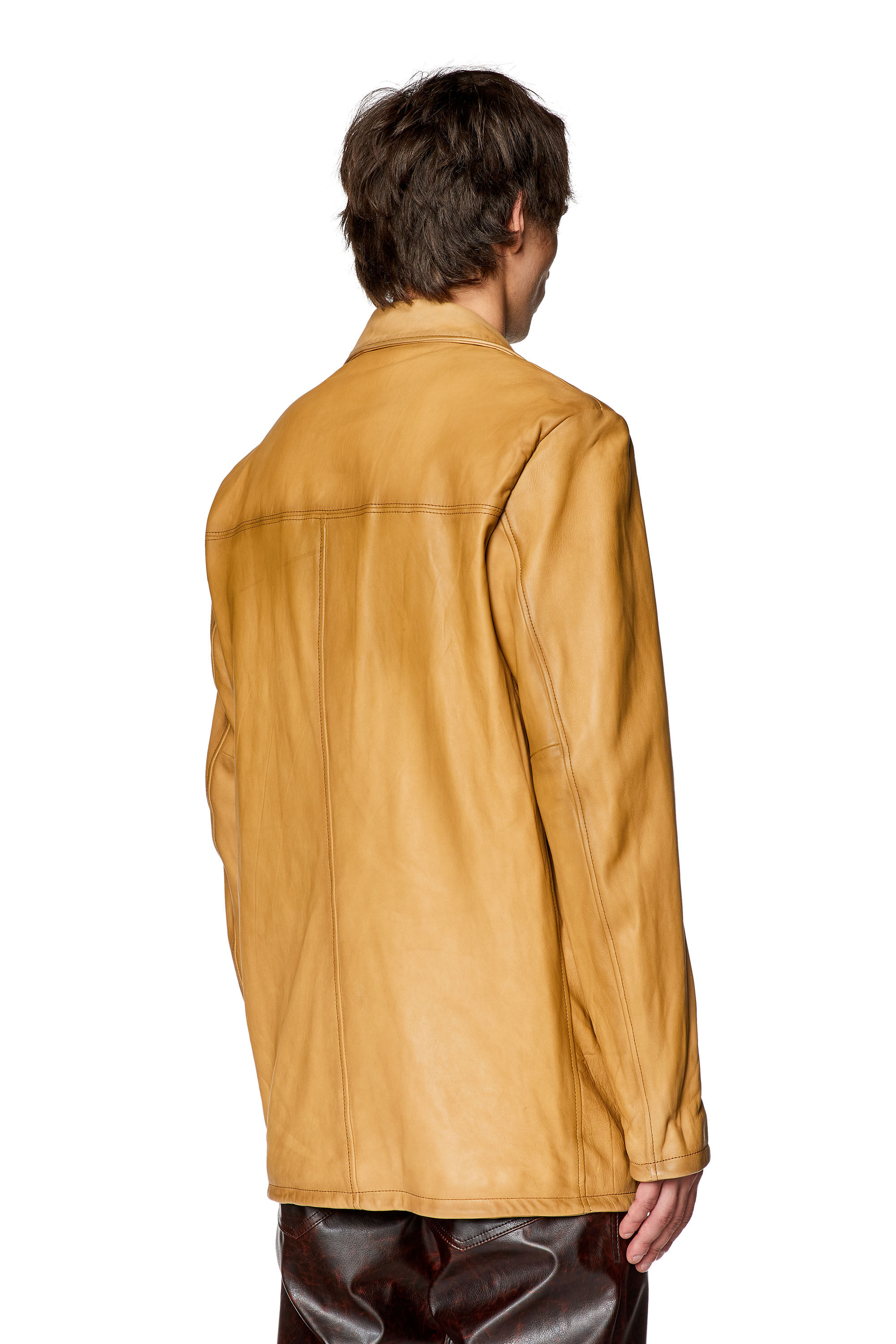 Men s Leather jacket with sprayed seams L NICO Diesel