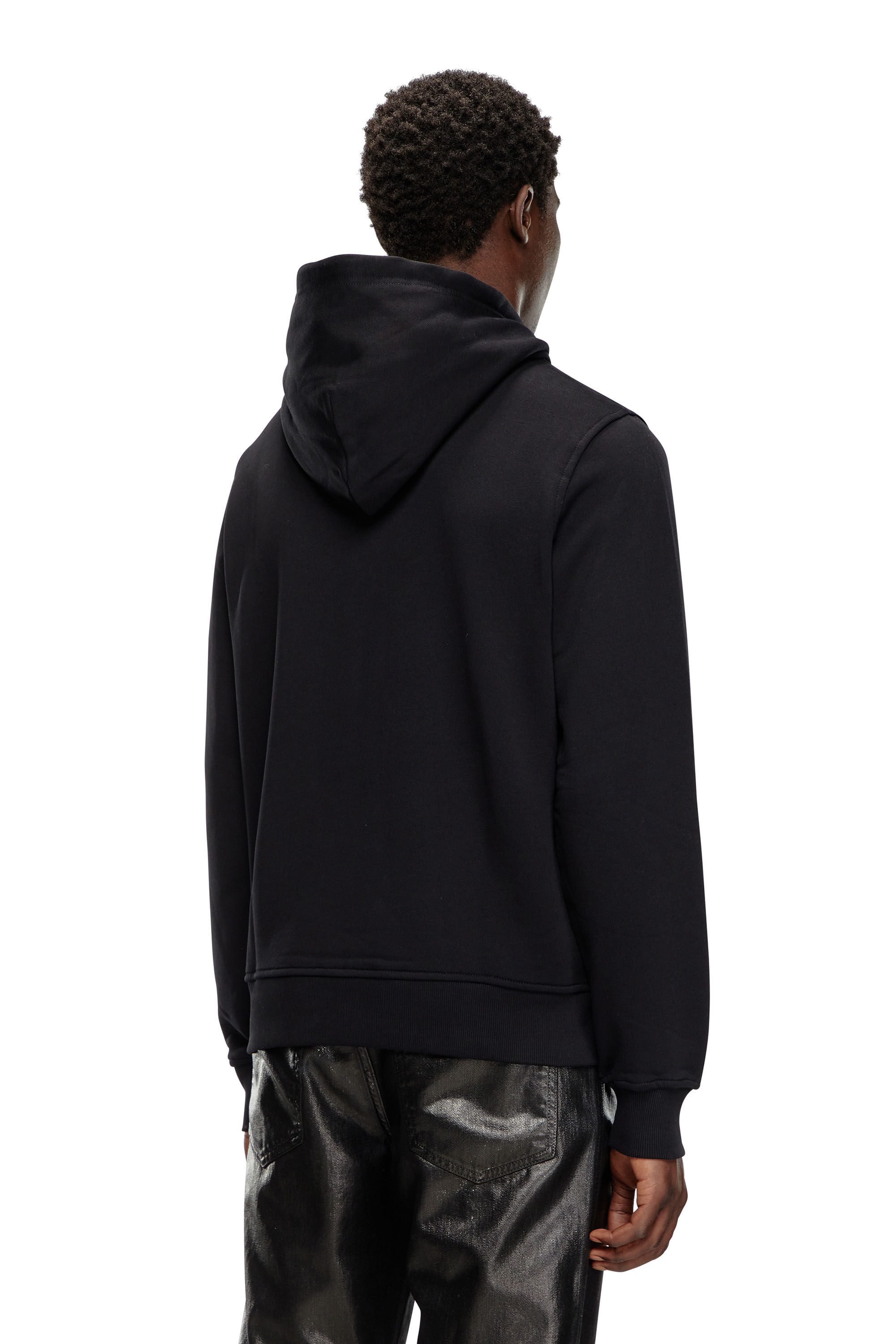S GINN HOOD D Man Cotton hoodie with mini D patch Diesel
