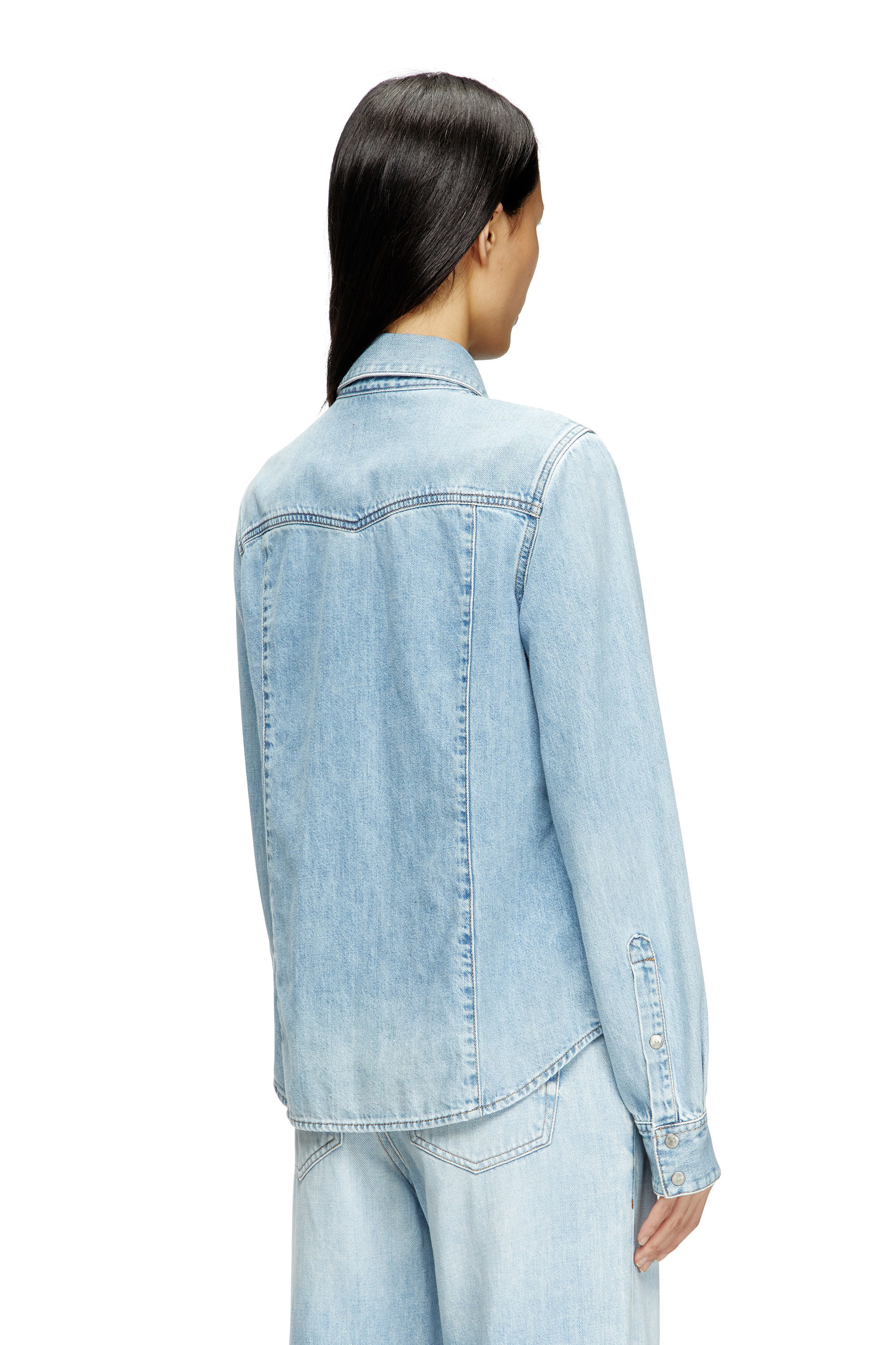 トップス 00s diesel denim shirt archive western Women's Western shirt in denim | Blue | Diesel