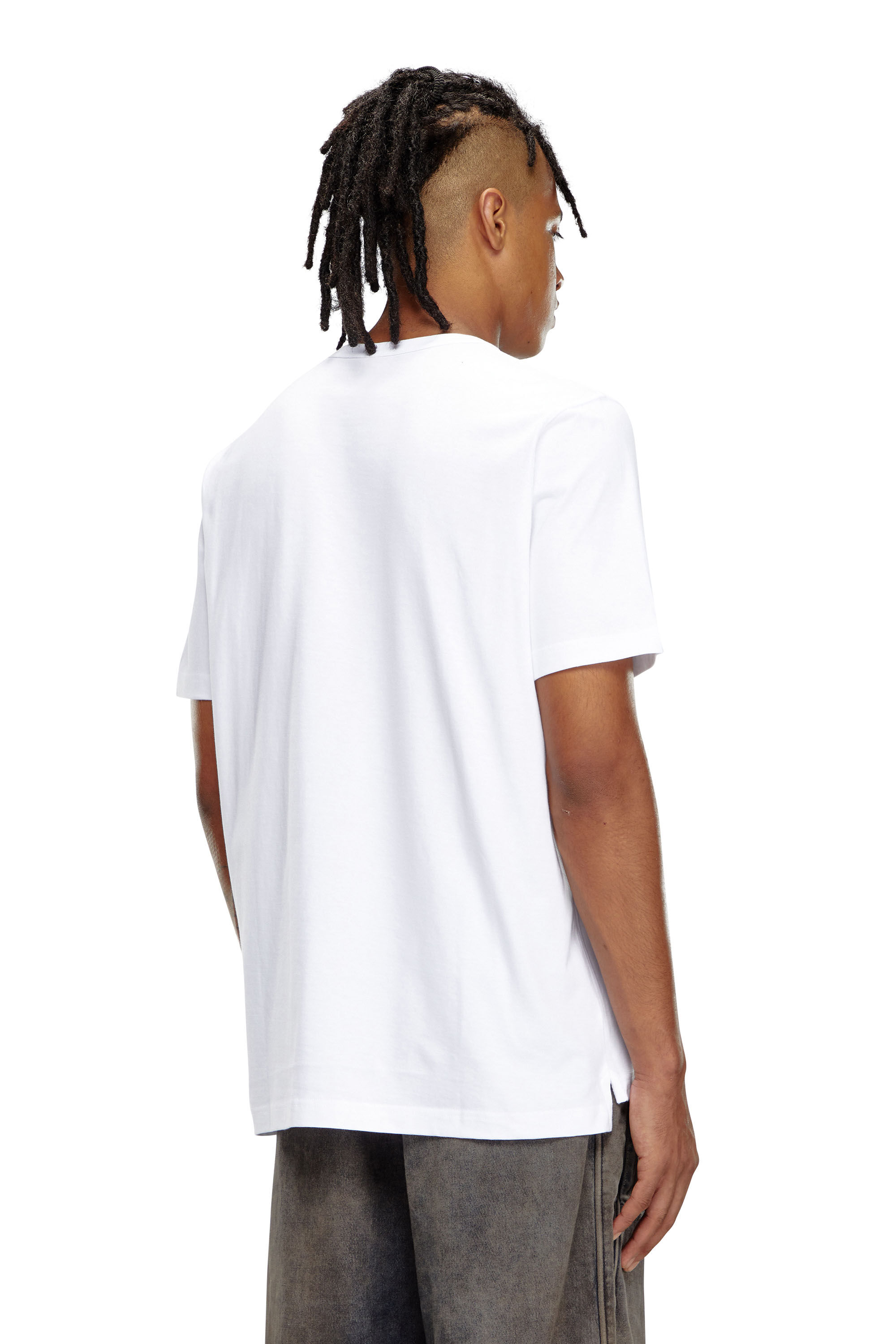 Men s T shirt with injection moulded logo White Diesel