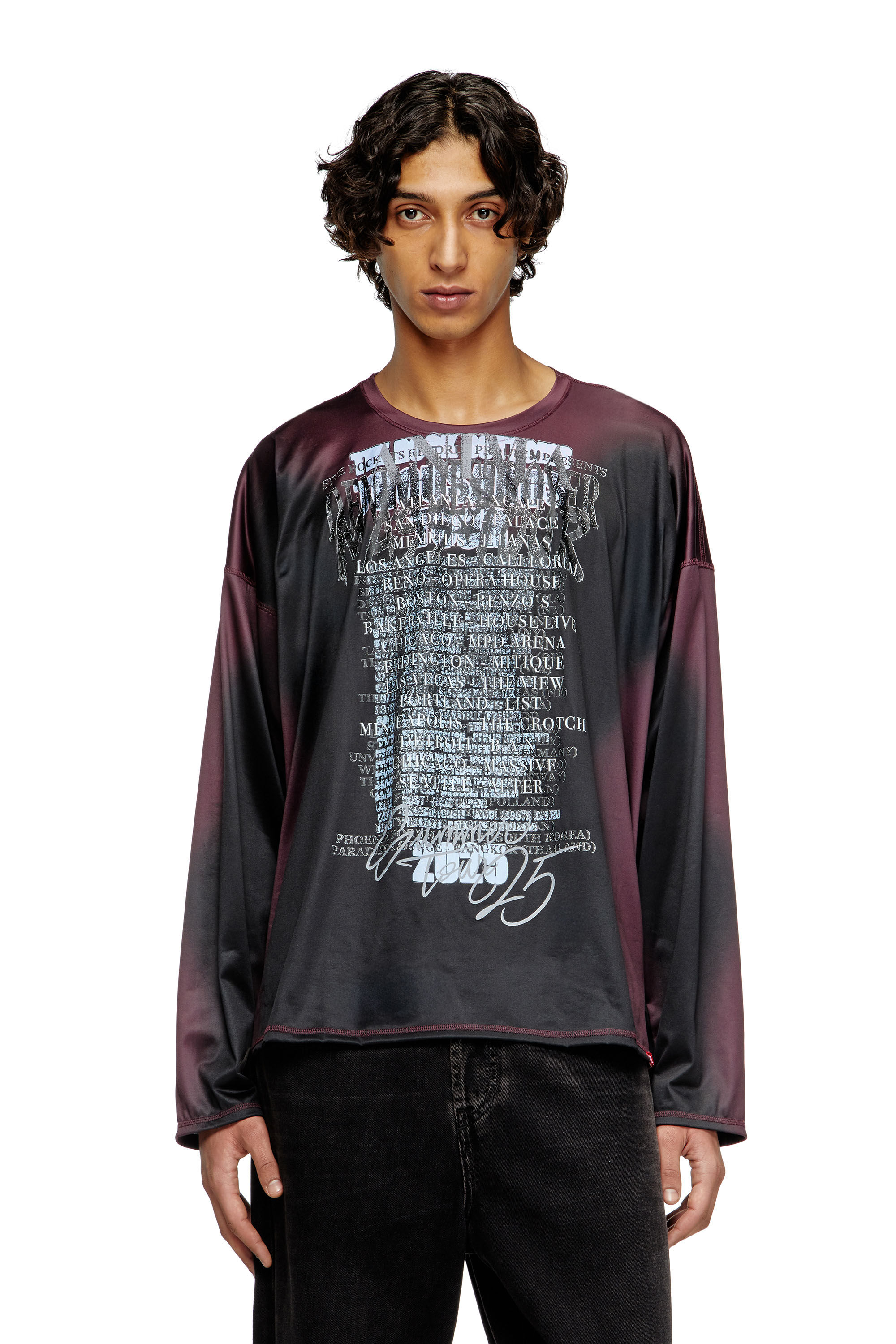 Women's Long-sleeve tech-jersey T-shirt with lyrics print