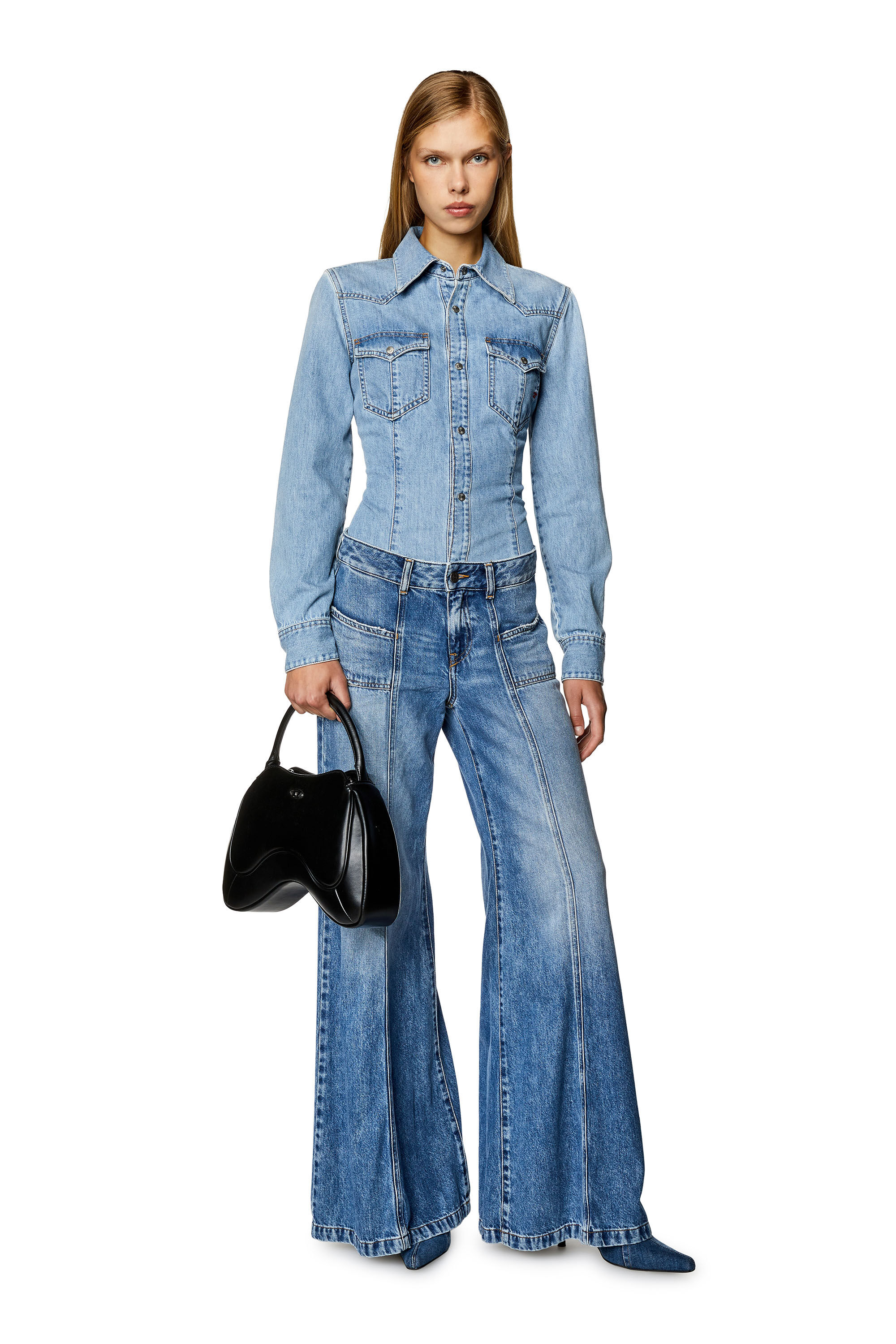 Womens denim western shirt new arrivals