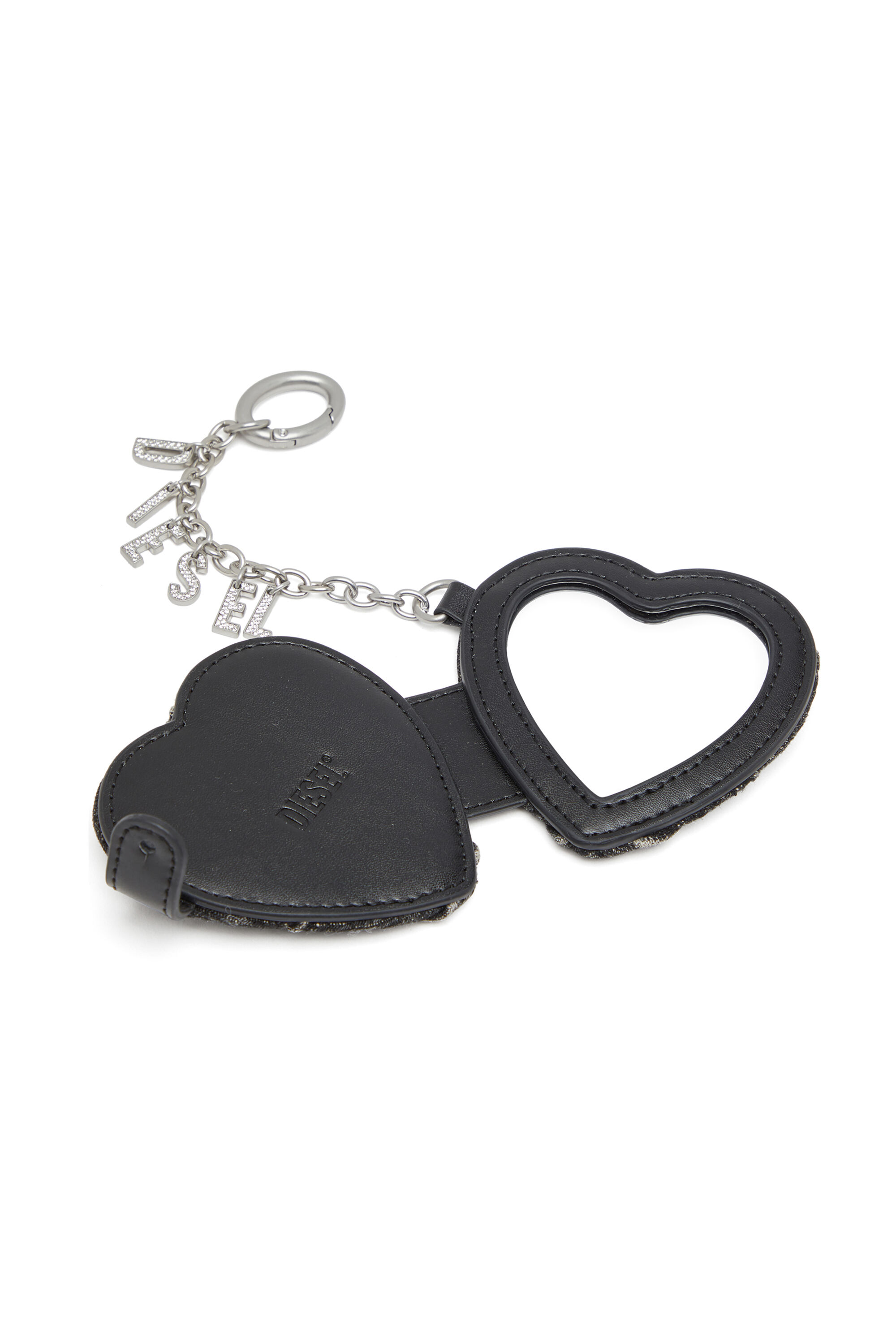 Women's Mirror charm in argyle quilted denim | Black | Diesel