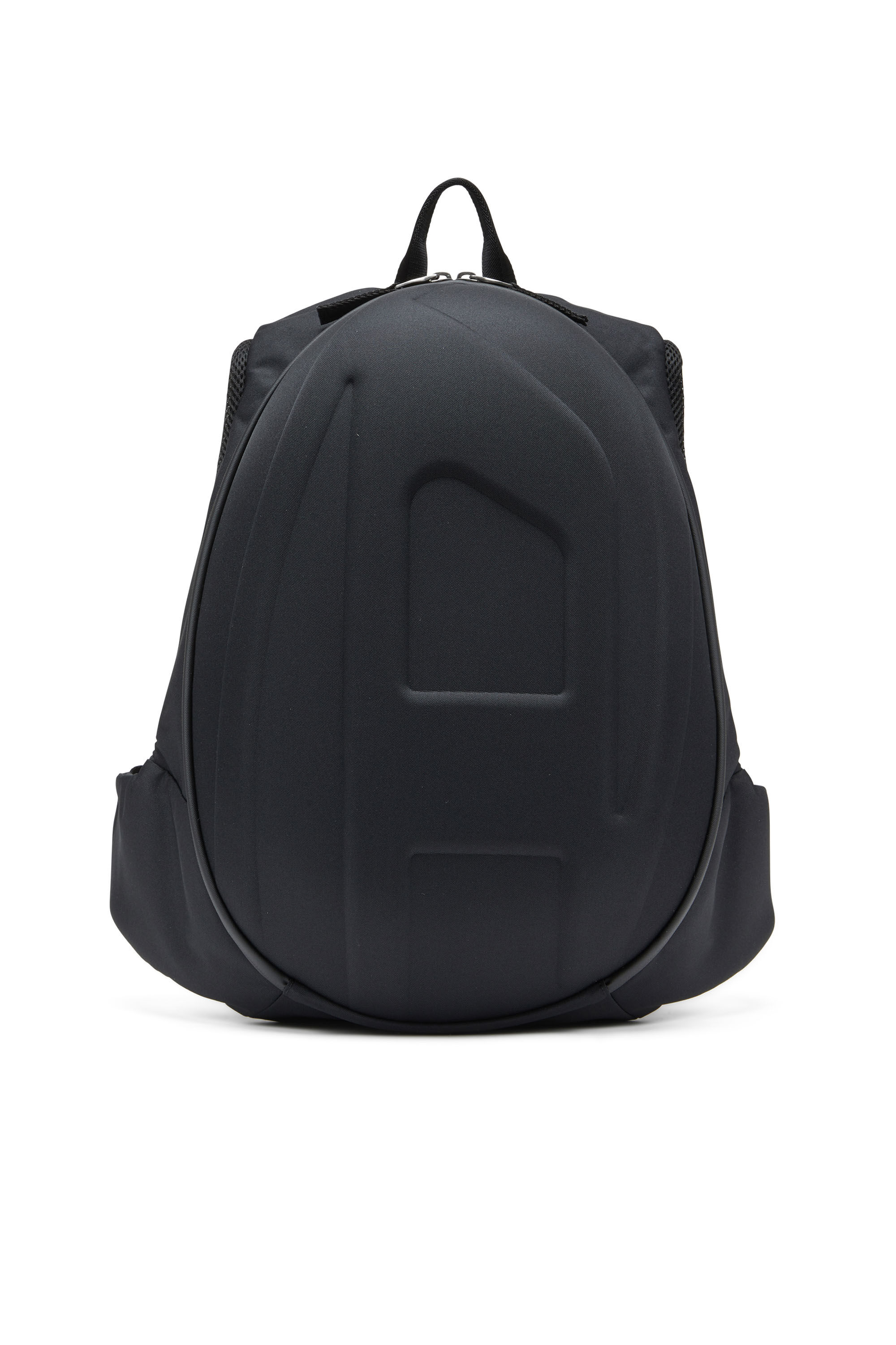 Men s 1DR Pod Hard shell backpack with Oval D logo Black Diesel
