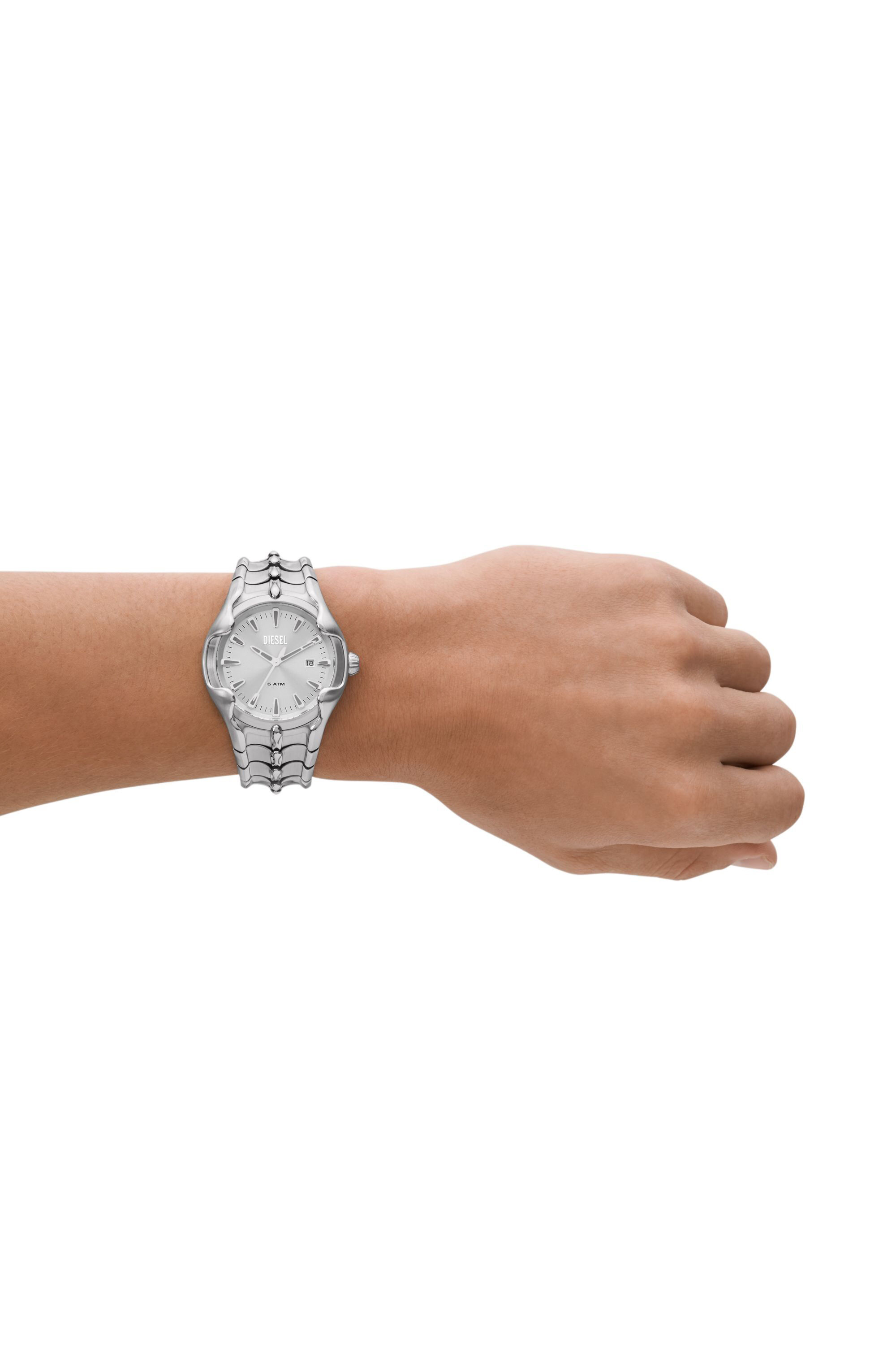 【美品】DIESEL ディーゼル シルバー VERT 腕時計 DZ2185 Men's Vert Three-Hand Date Stainless Steel Watch | Silver | Diesel
