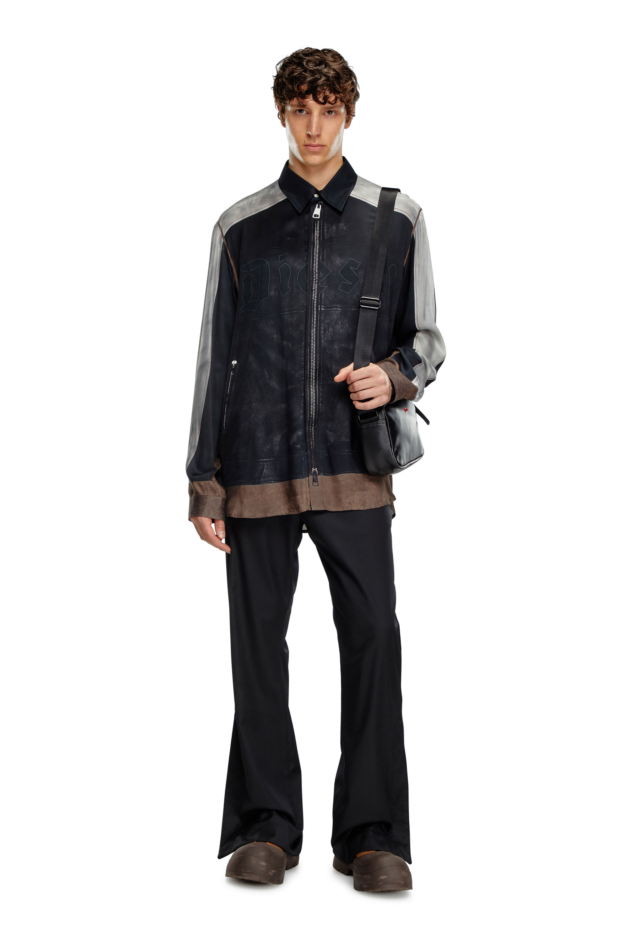 Men's Wool-nylon pants with side slits | Black | Diesel