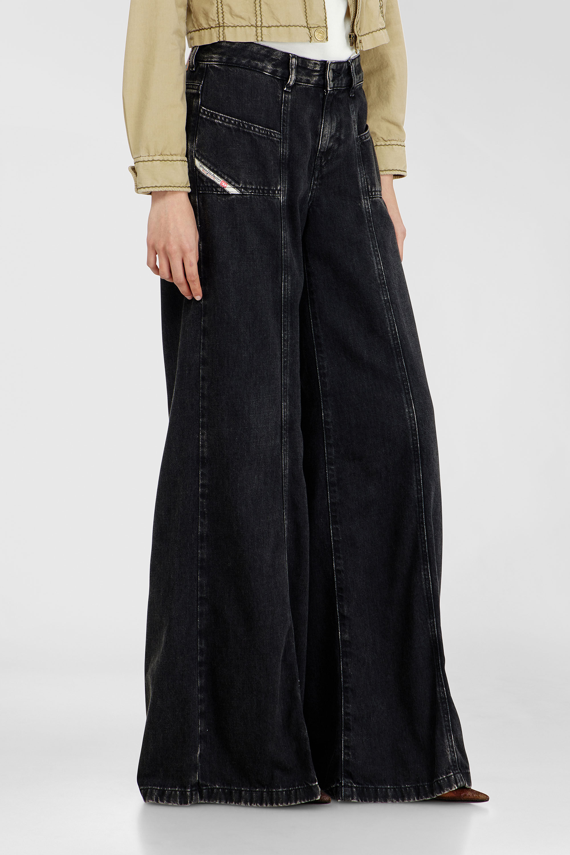 Women's Flare Jeans | Black/Dark grey | Diesel D-Akii