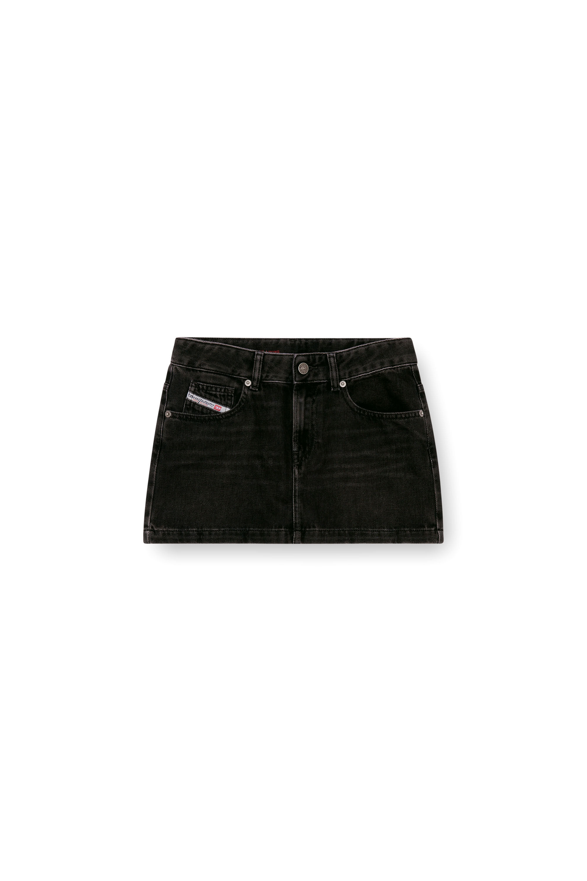 Women s Mini skirt in clean wash denim Black Diesel