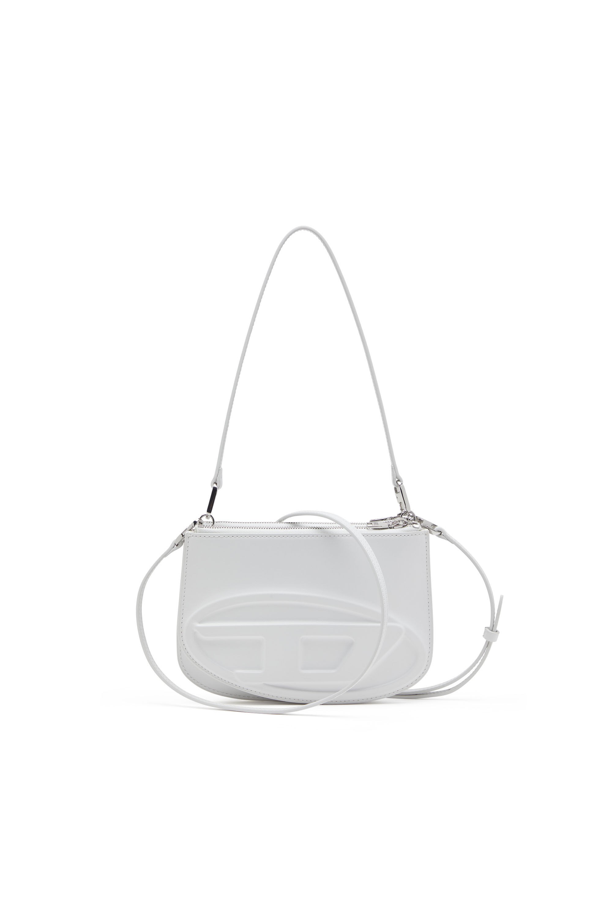 Women's 1DR Twin-Double-pouch shoulder bag in printed leather