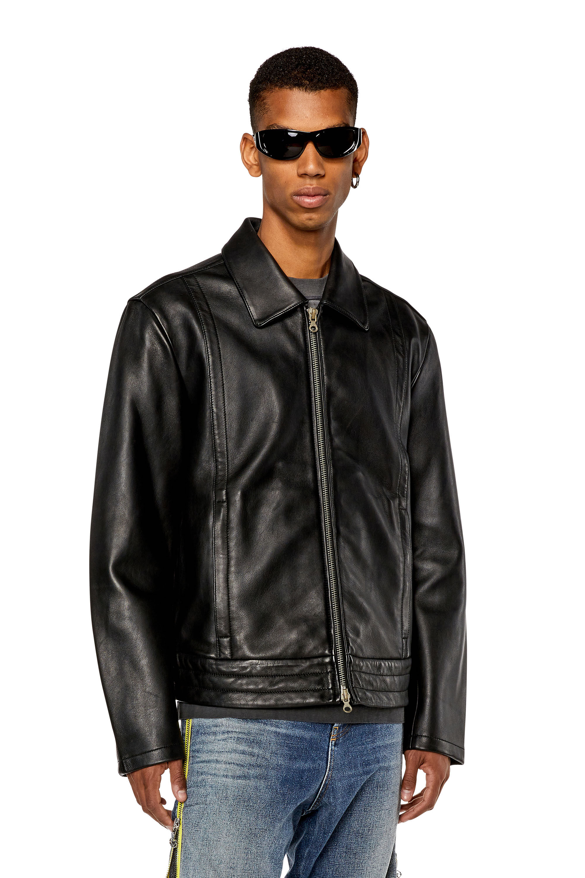 Leather shirt jacket cheap