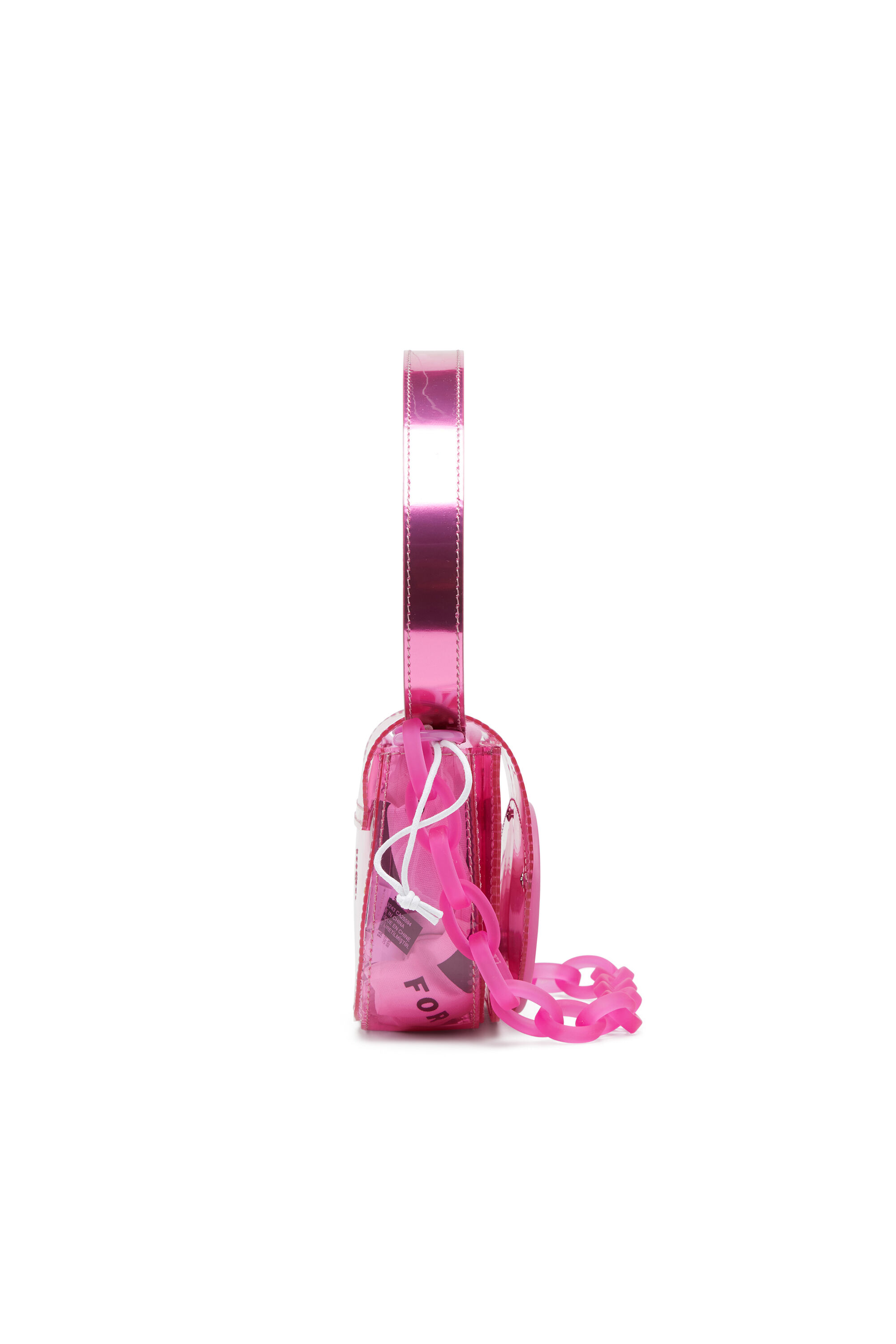Women's 1DR-Iconic shoulder bag in transparent TPU | Pink | Diesel