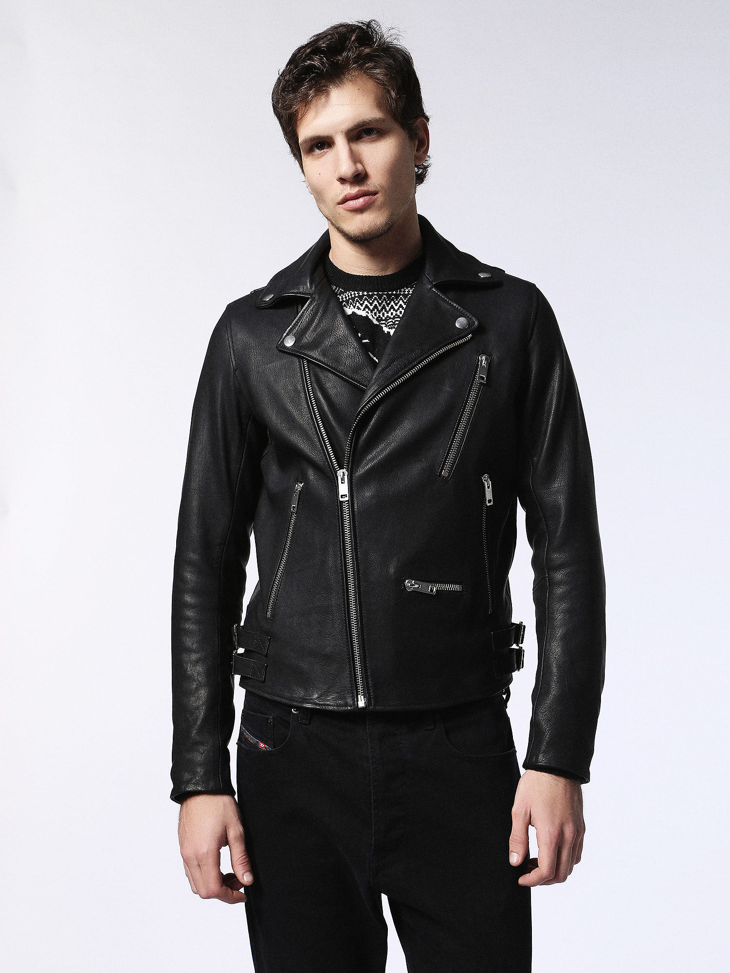 00SIYP0IAIV Leather jackets Man L-GIBSON-1 by Diesel Black 00SIYP0IAIV Leather jackets Man L-GIBSON-1 by Diesel Black