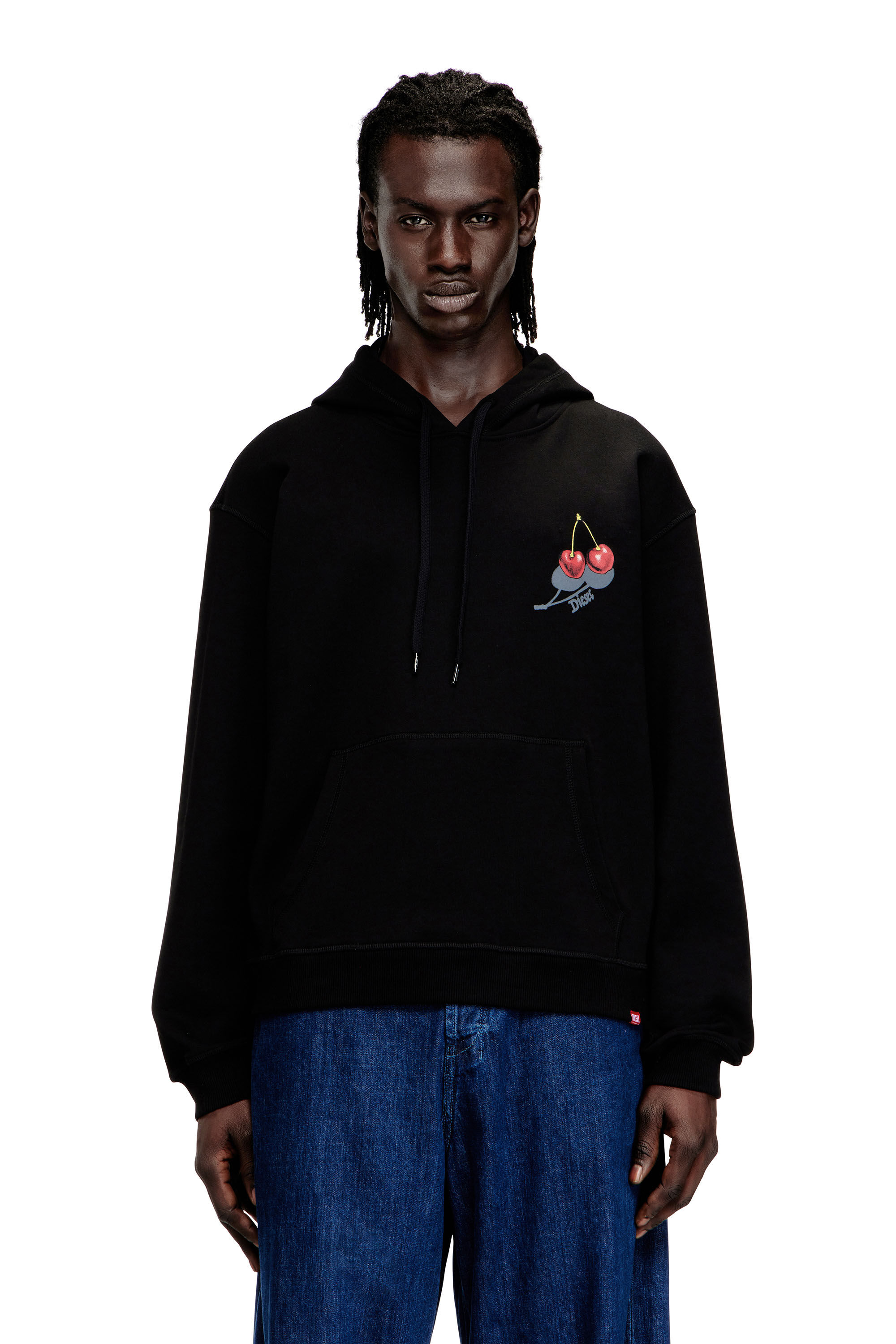 トップス DICH HENDERSON SHORT SIZE HOODIE Women's Hoodie in cotton with cherry graphic | Black | Diesel