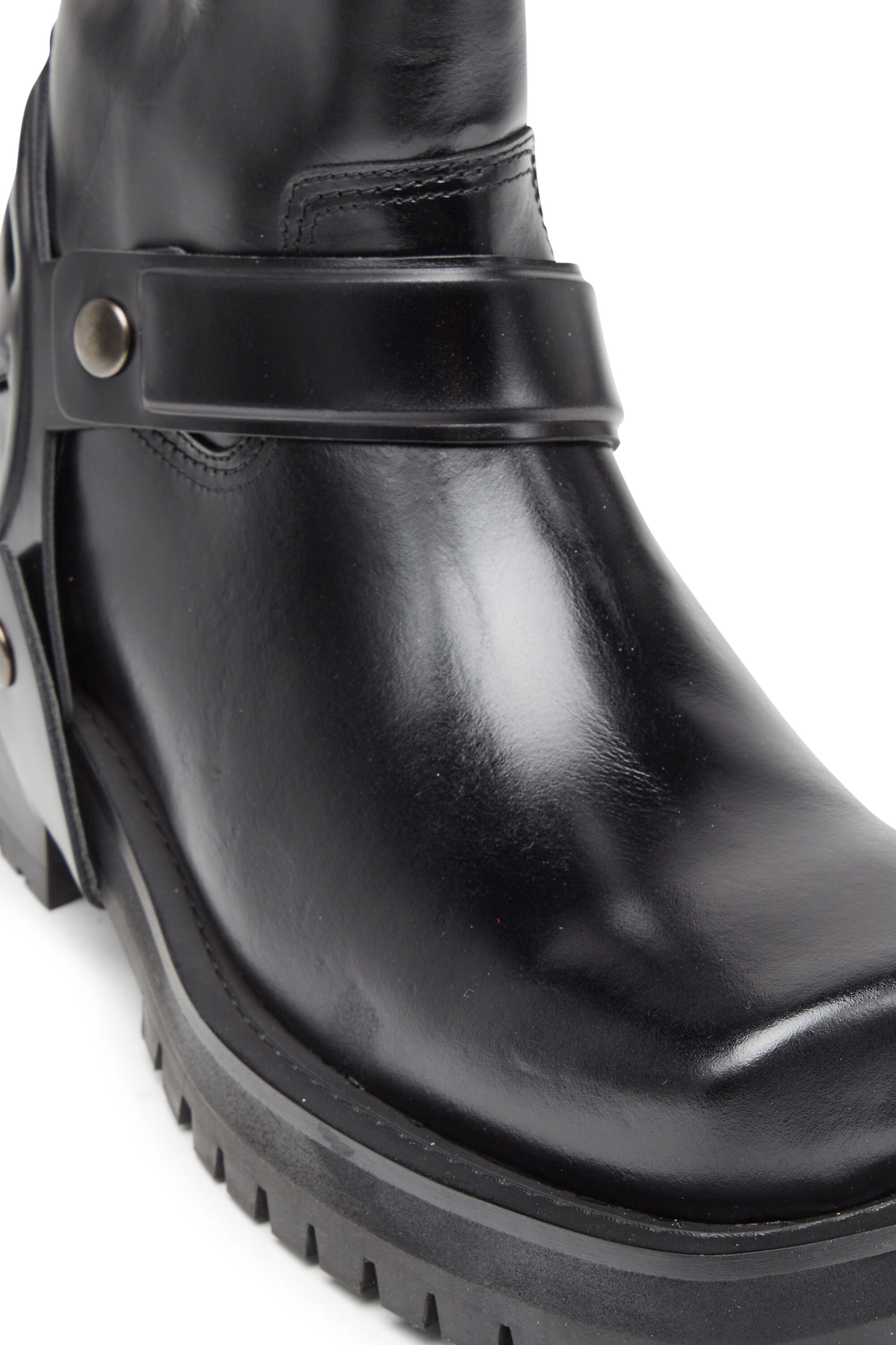 Polished black boots cheap