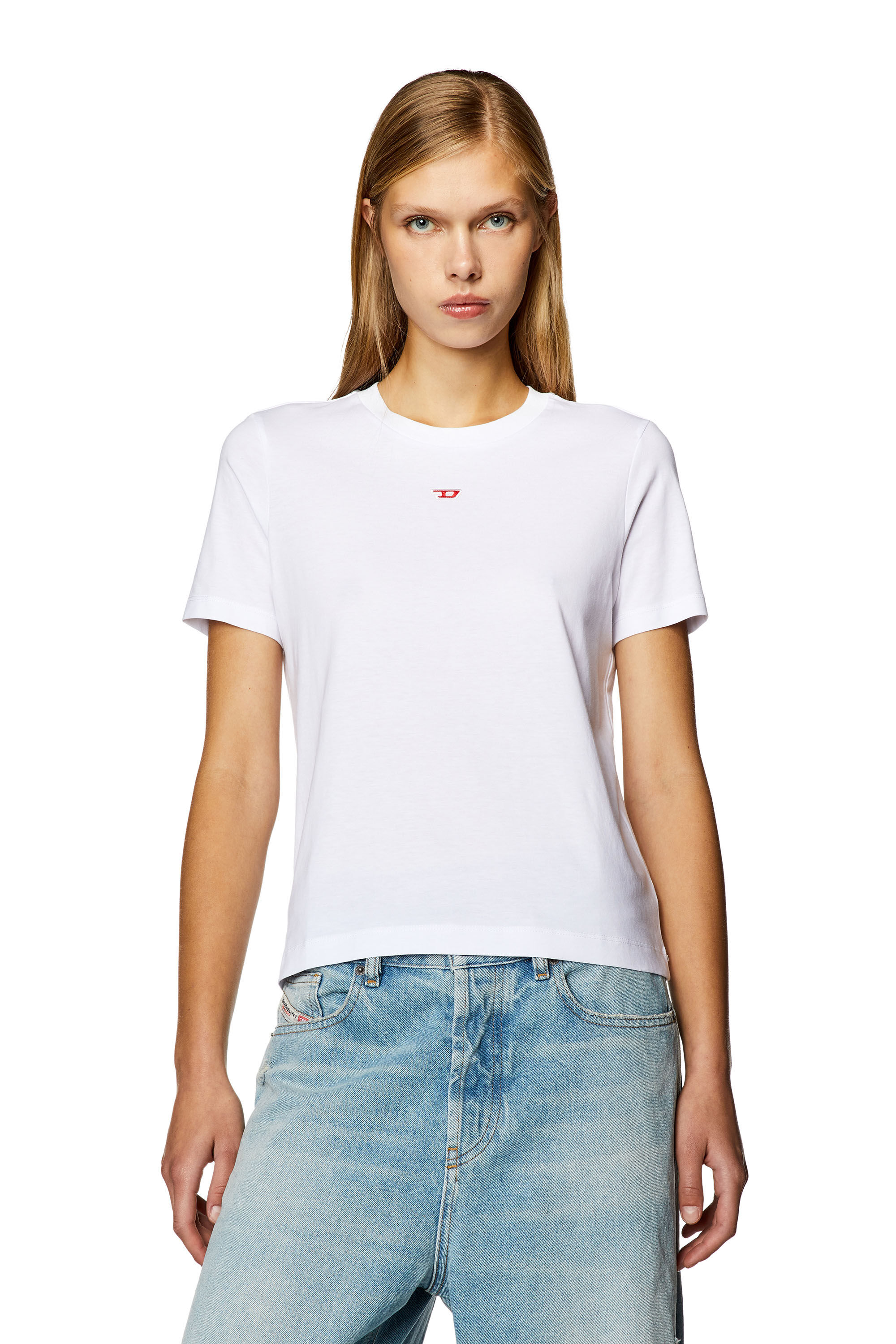 T-REG-D Woman: T-shirt with mini logo patch | Diesel