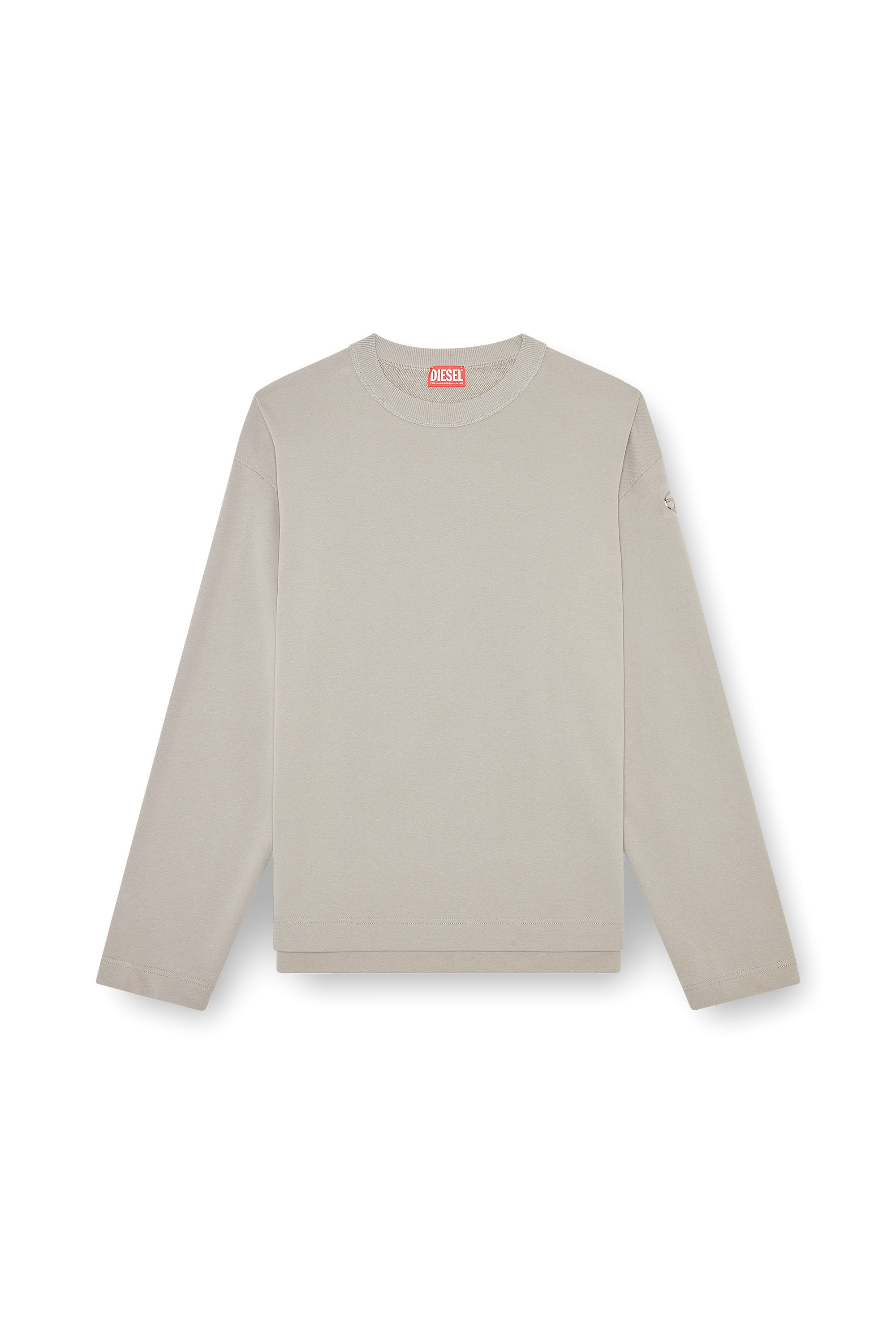 【美品】DIESEL S-Macsis-Od Men's Oversized sweatshirt with metallic logo | Black | Diesel