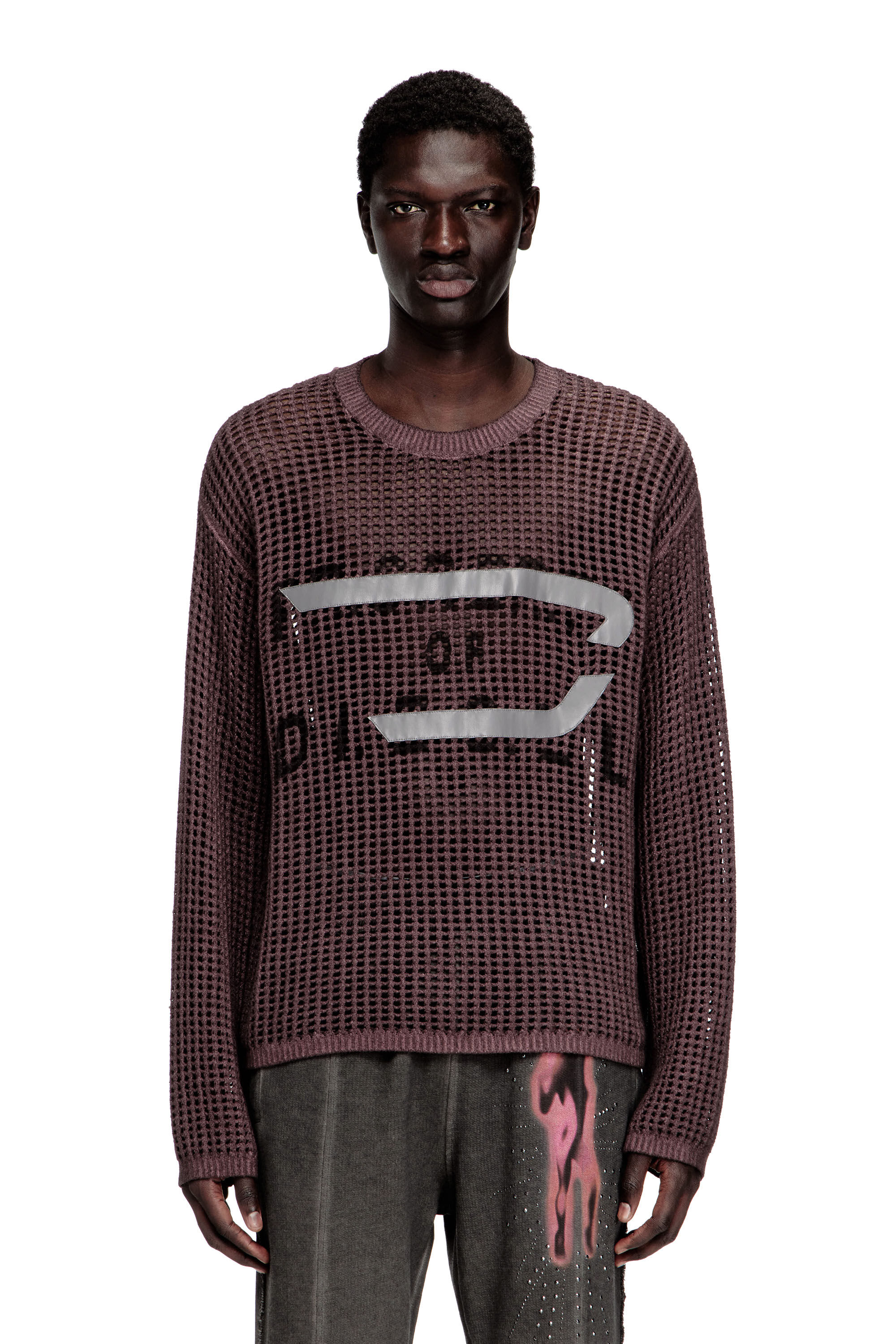 Men's Long-sleeve mesh-knit top | Violet | Diesel