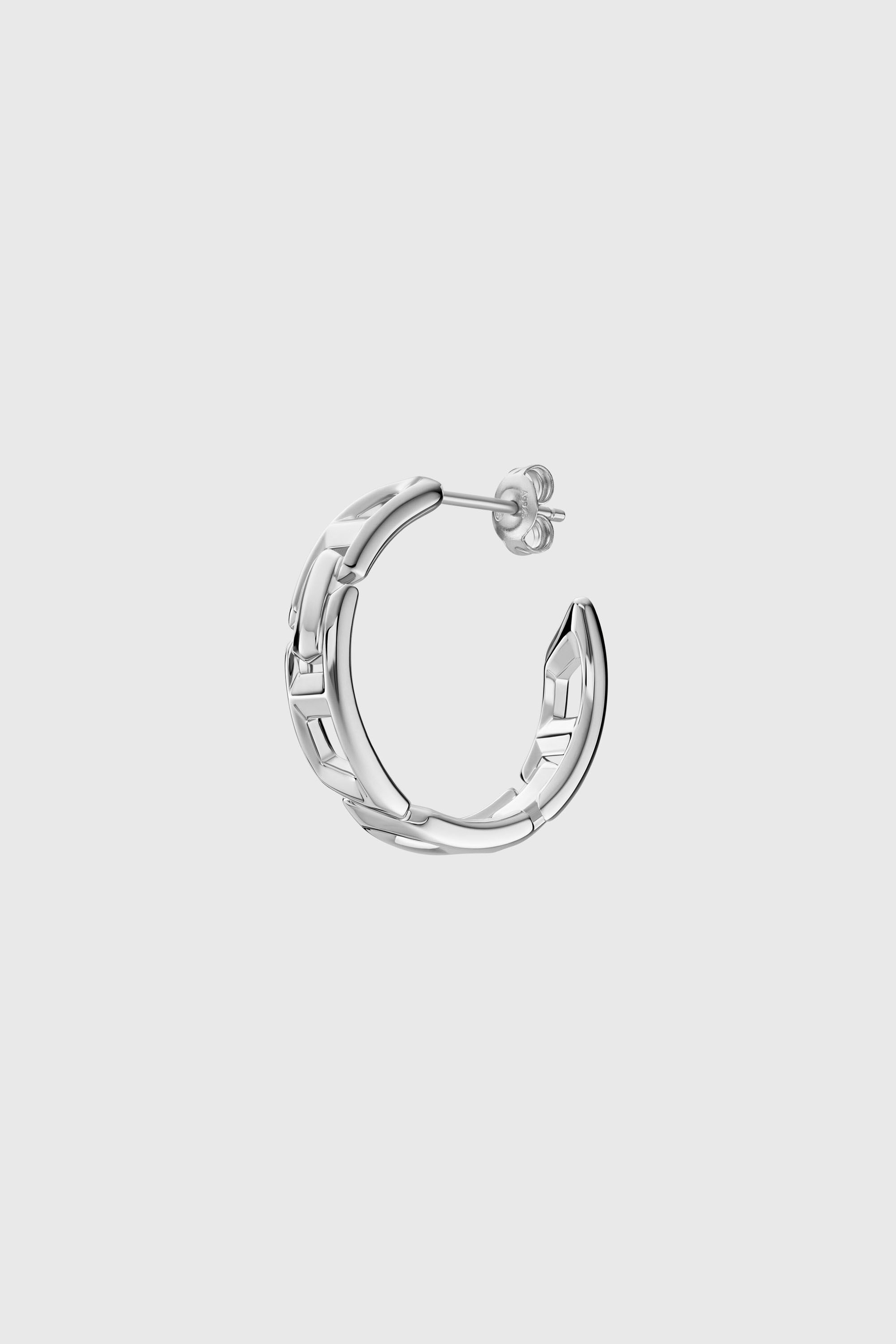 Diesel - DL1361040 STERLING SILVER JEWEL, Unisex's Sterling silver hoop earring in Silver - 2