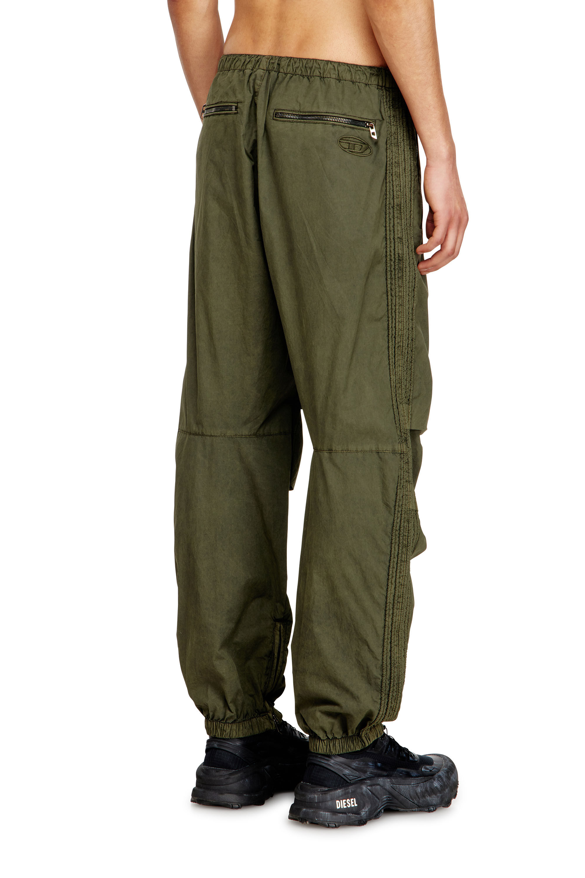 Men's Cotton cargo pants with side bands | Green | Diesel