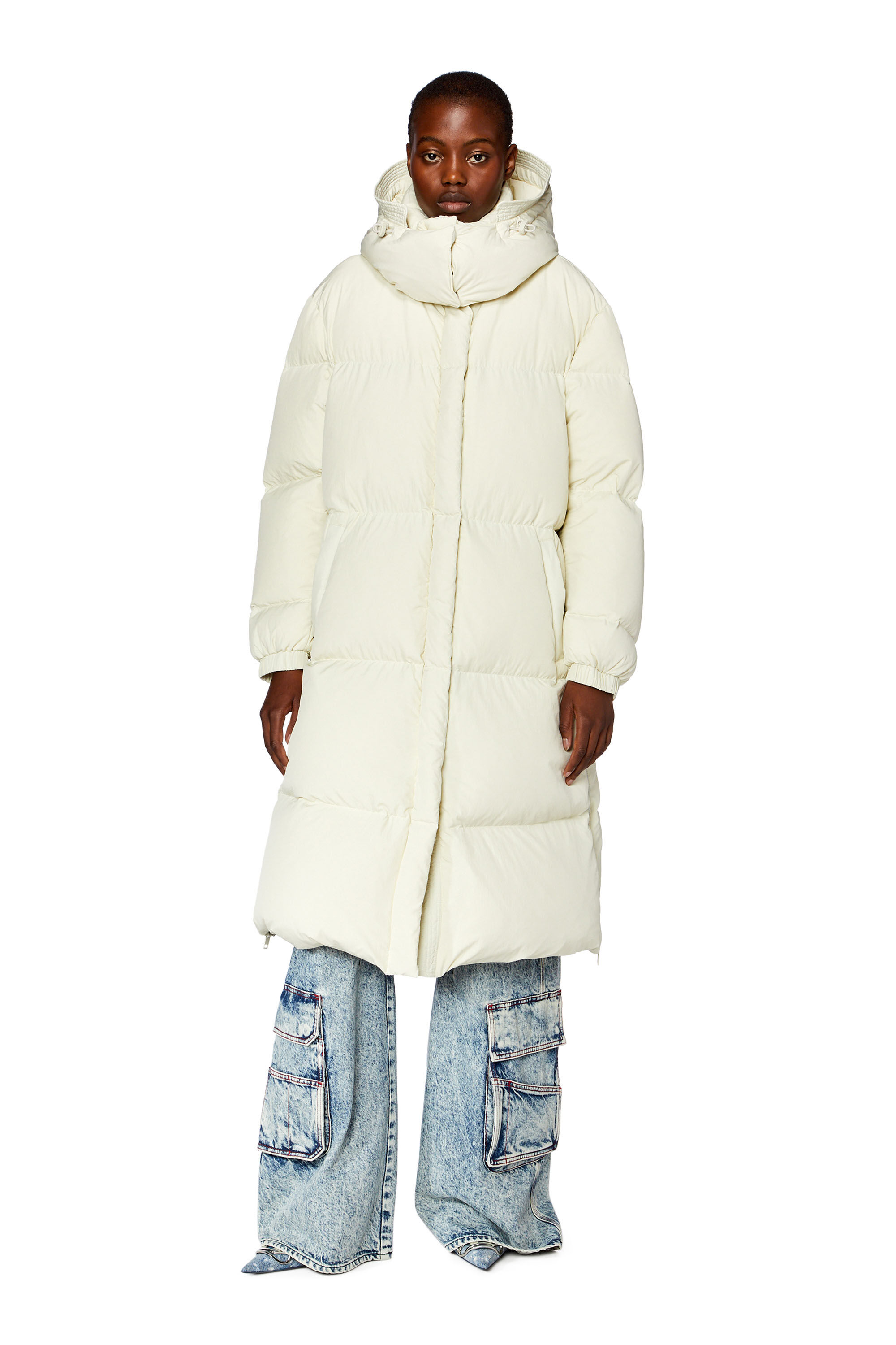 Women s Down coat in recycled nylon taslan W PEYT Diesel