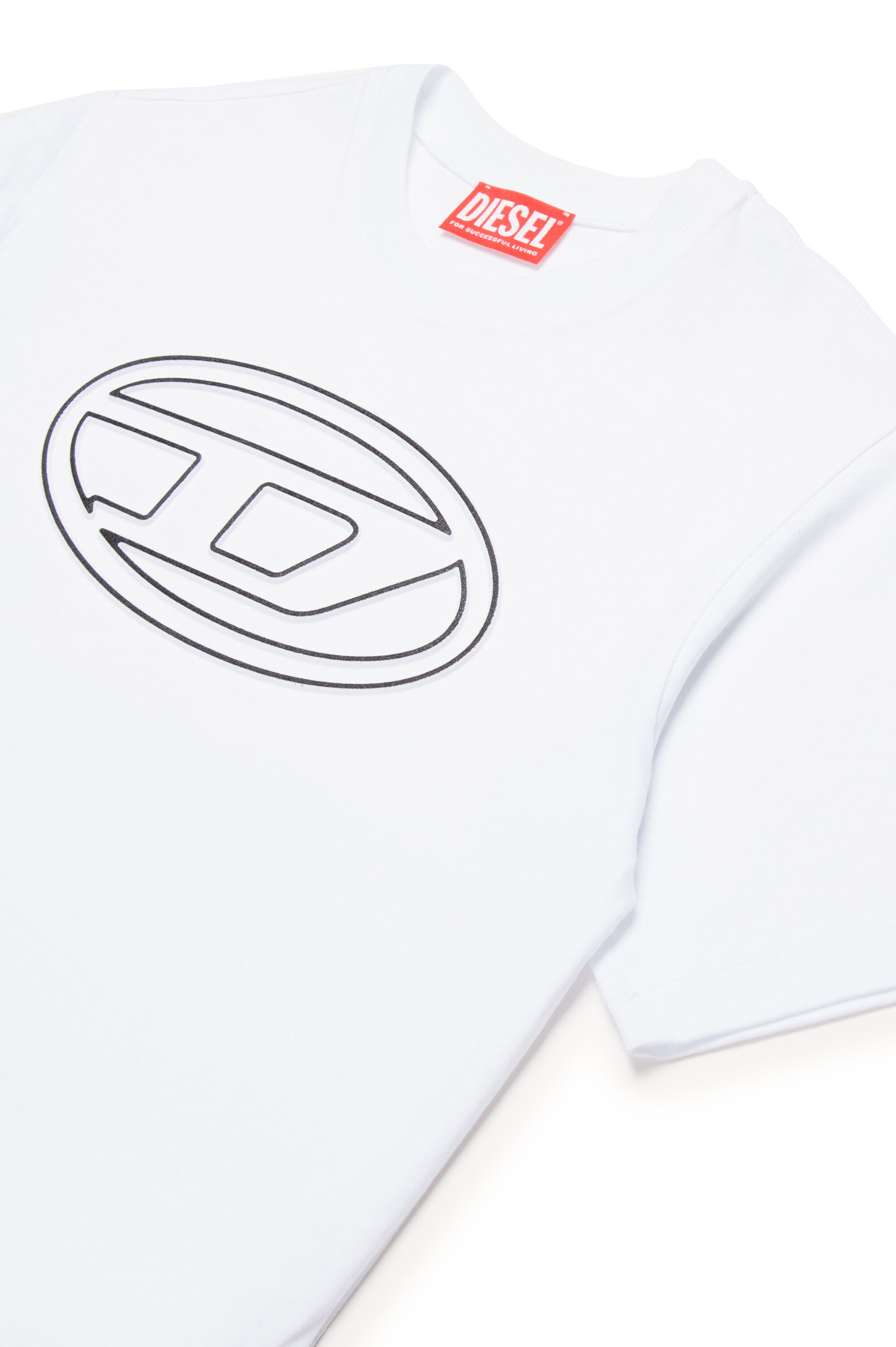 T-shirt with Oval D outline logo | White | 4-16 YEARS Boys | Diesel