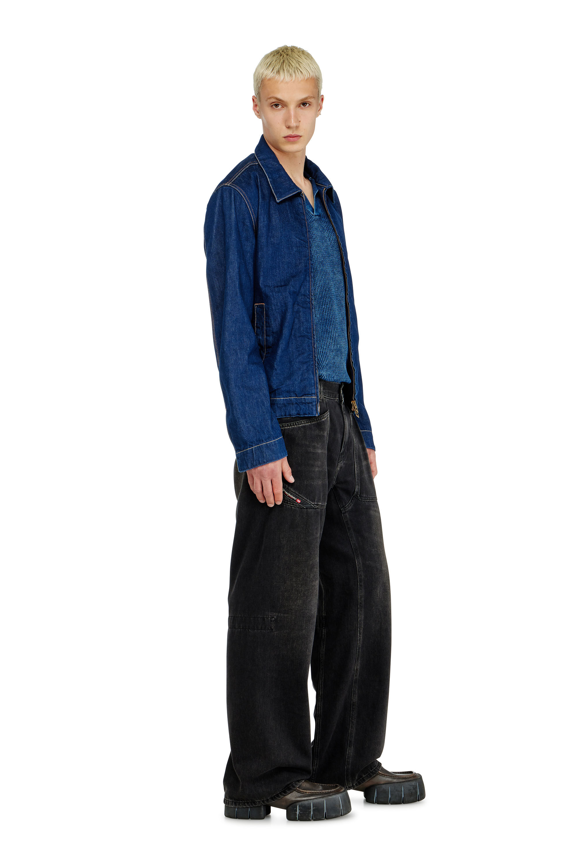 Men's Relaxed Jeans | Black/Dark grey | Diesel D-Zeta