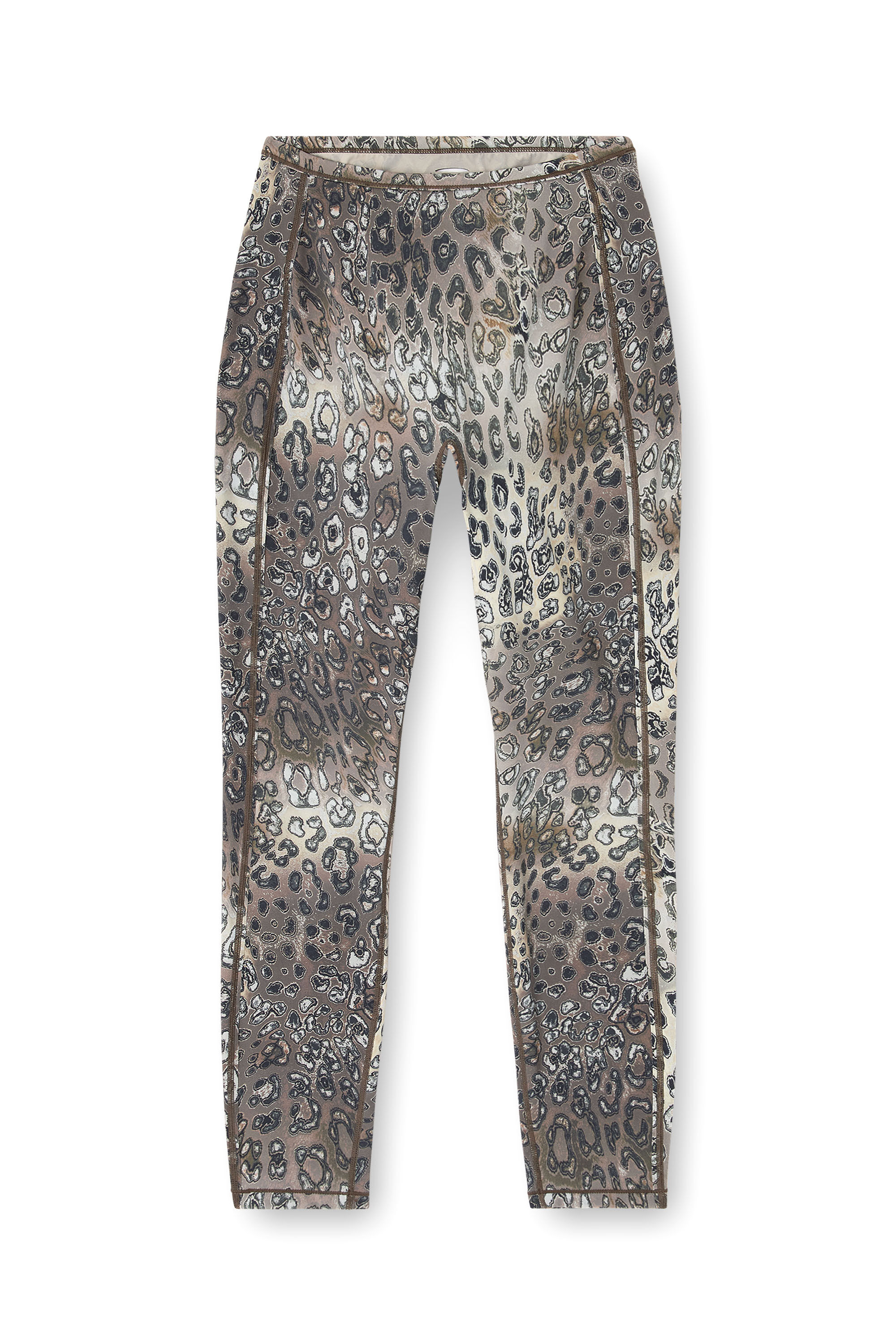 Diesel - MEREDITH-UTLT, Woman's Leopard print nylon leggings in Brown/Beige - 2