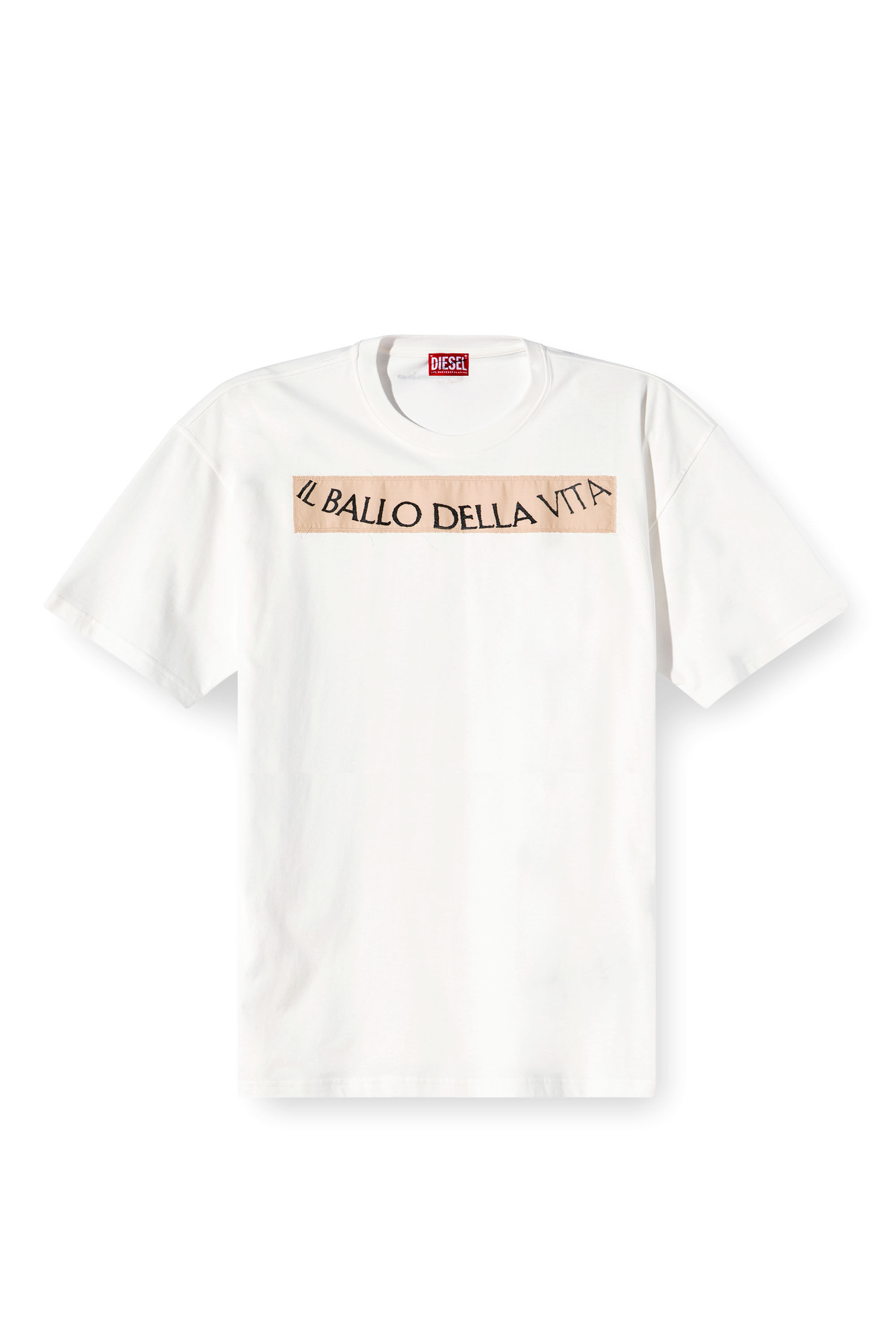 Diesel - T-BOXT-BALLO-DD, Unisex's T-shirt with tattoo patch in White - 2