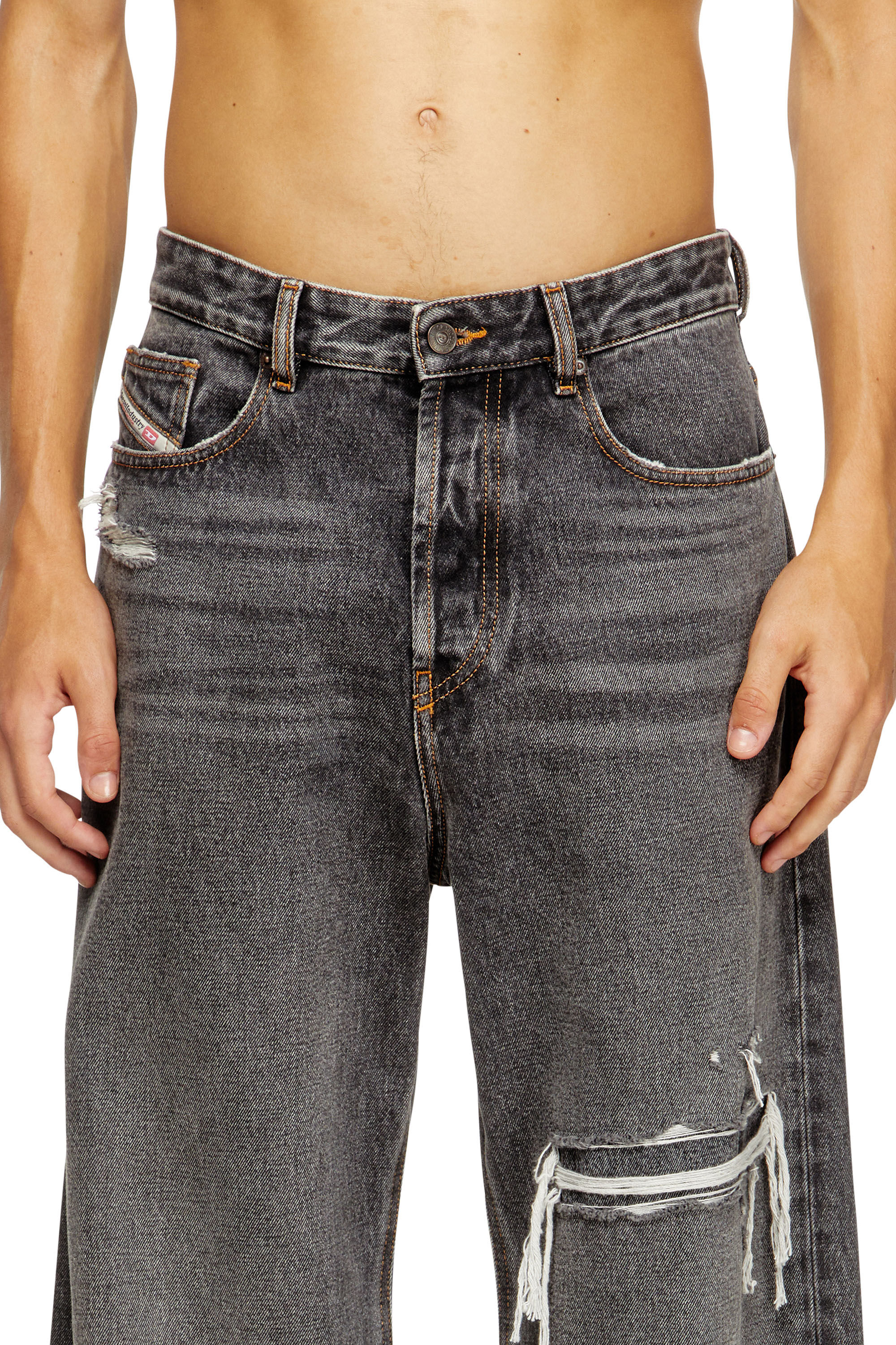Diesel - Man's Relaxed Jeans D-Rise 007F6, Black/Dark grey - 5