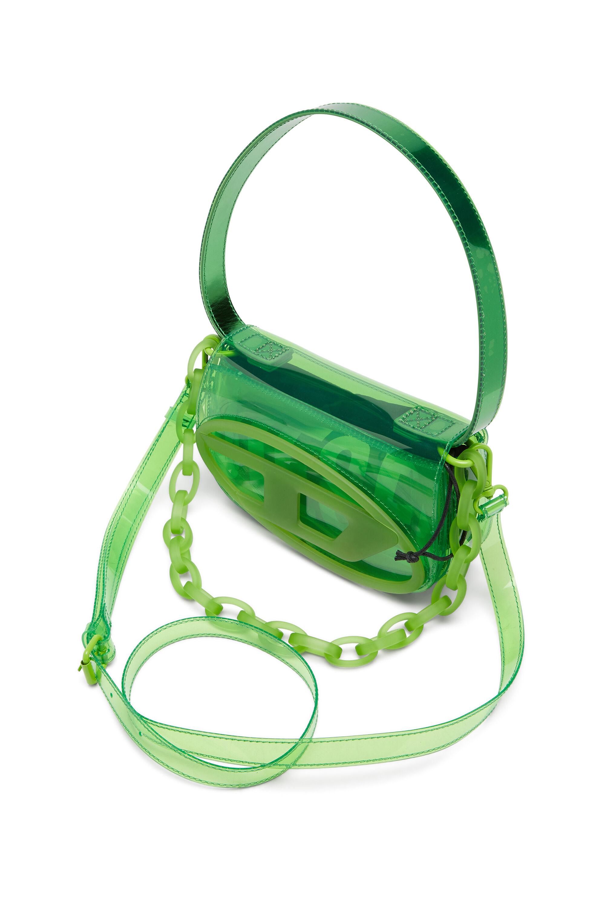 Women's 1DR-Iconic shoulder bag in transparent TPU | Green