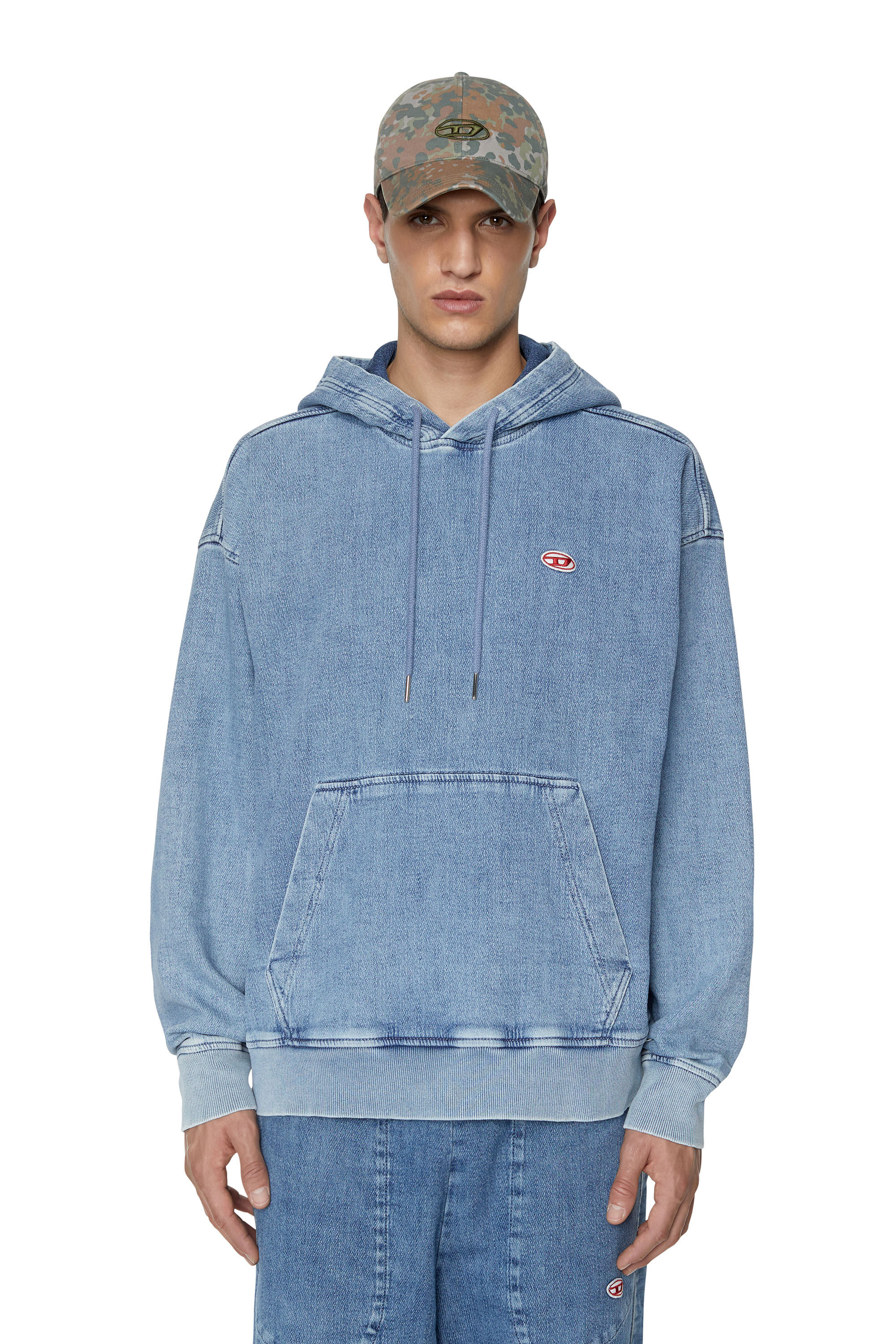 D UM RIB NE Man Responsible hoodie in Track Denim Diesel Library