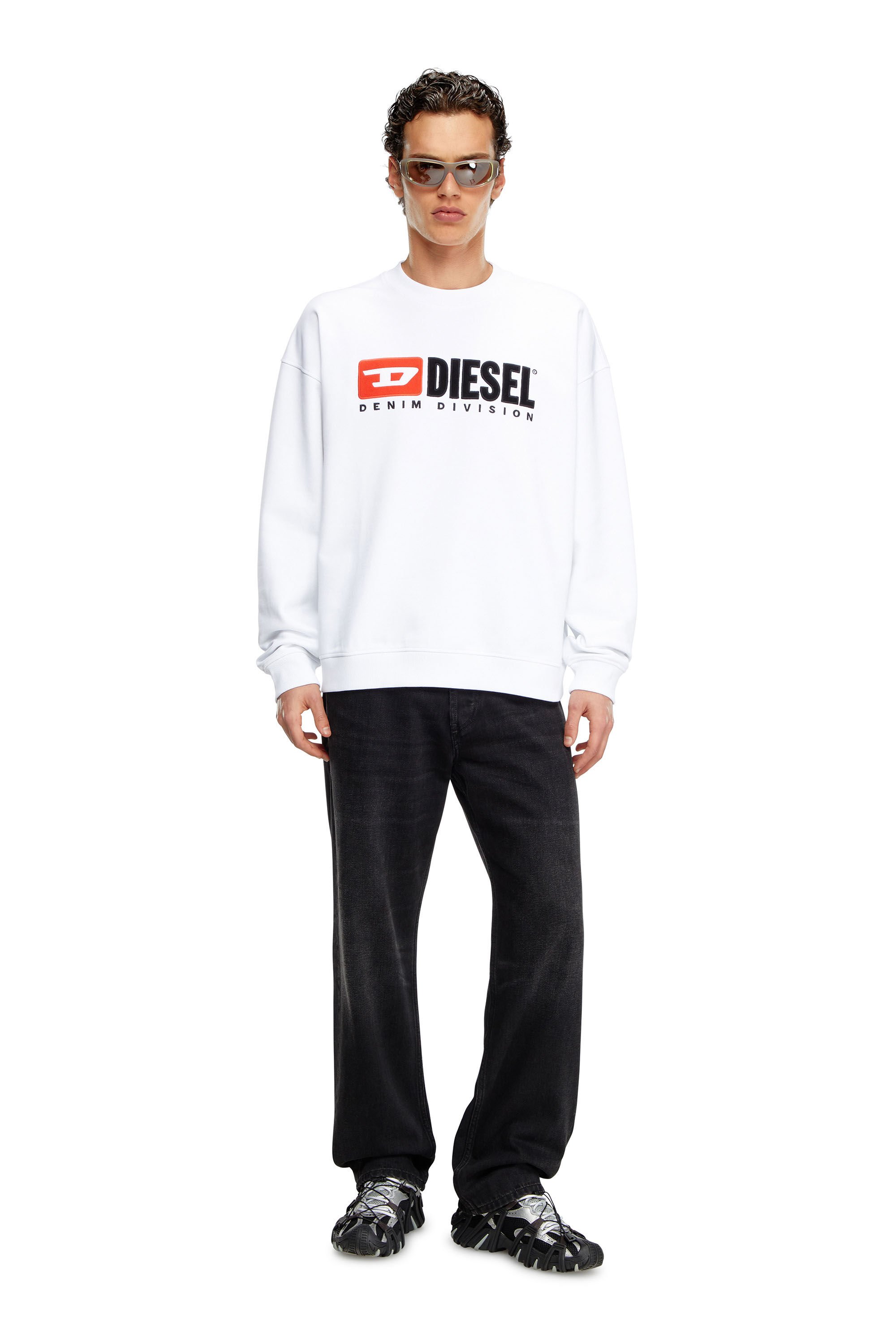 Diesel - S-BOXT-DIV, Man Sweatshirt with Denim Division logo in White - Image 1
