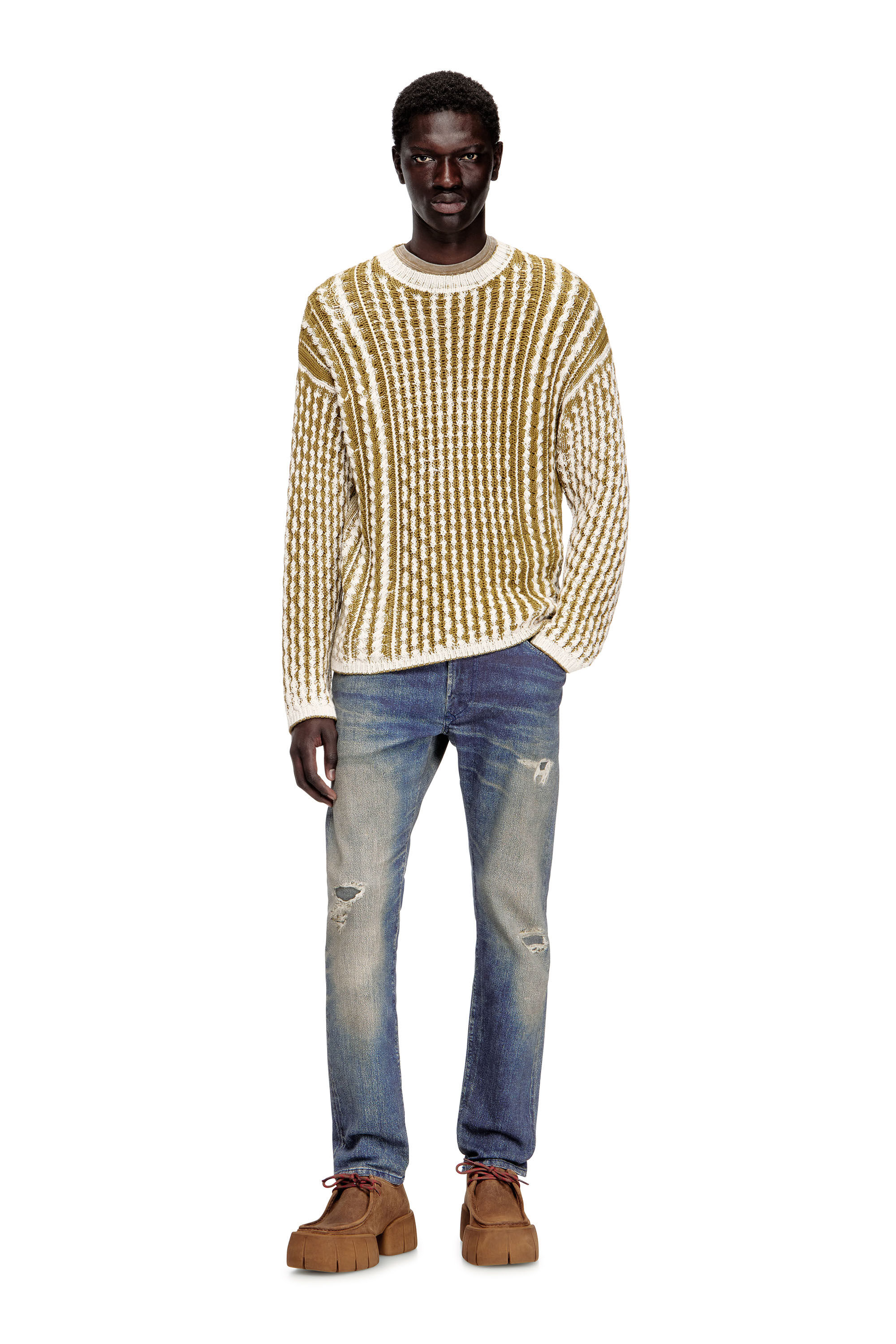 Men's Reverse-print cable-knit jumper | Multicolor | Diesel