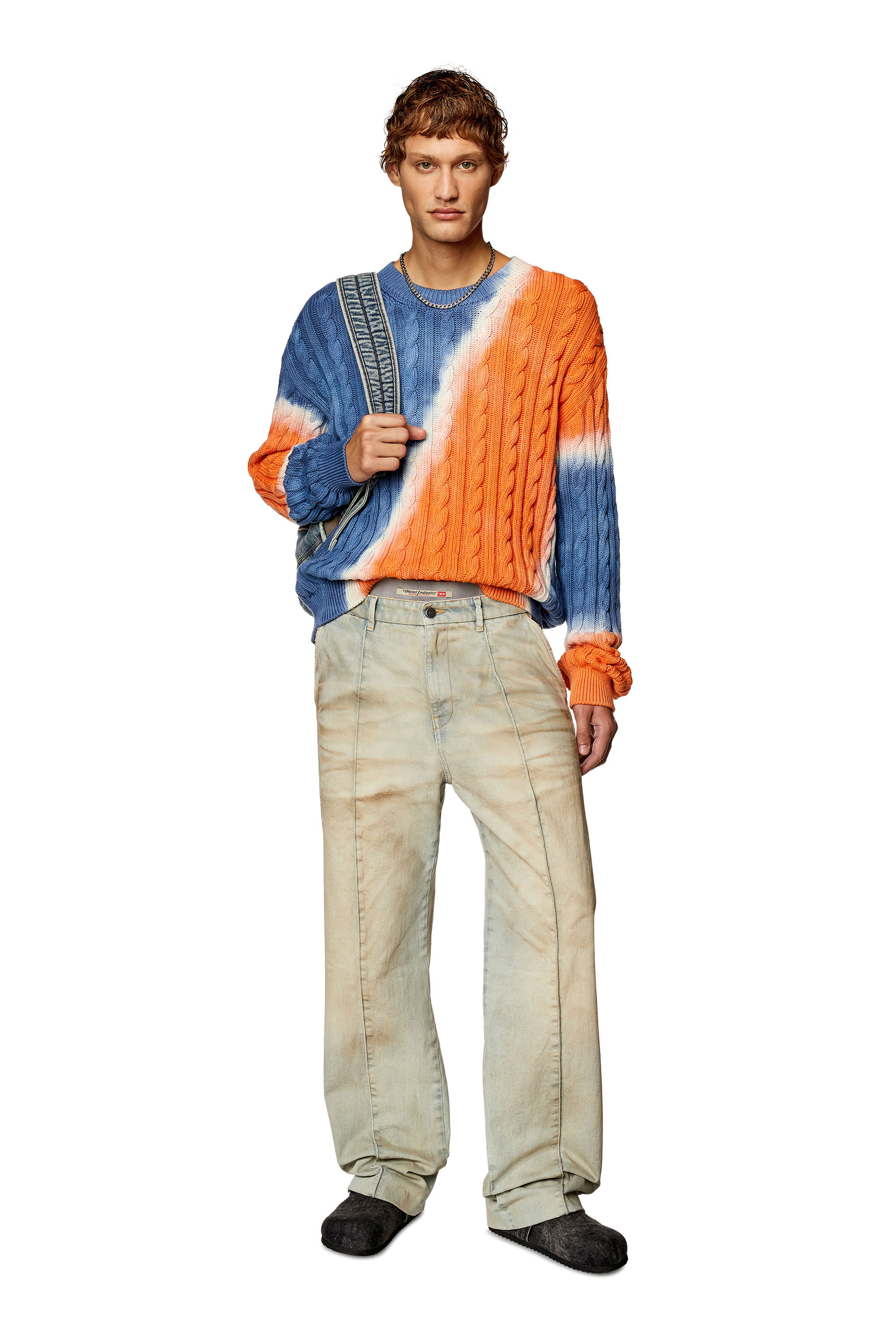 Men's Tie-dye jumper in cable-knit cotton | K-JANCI Diesel