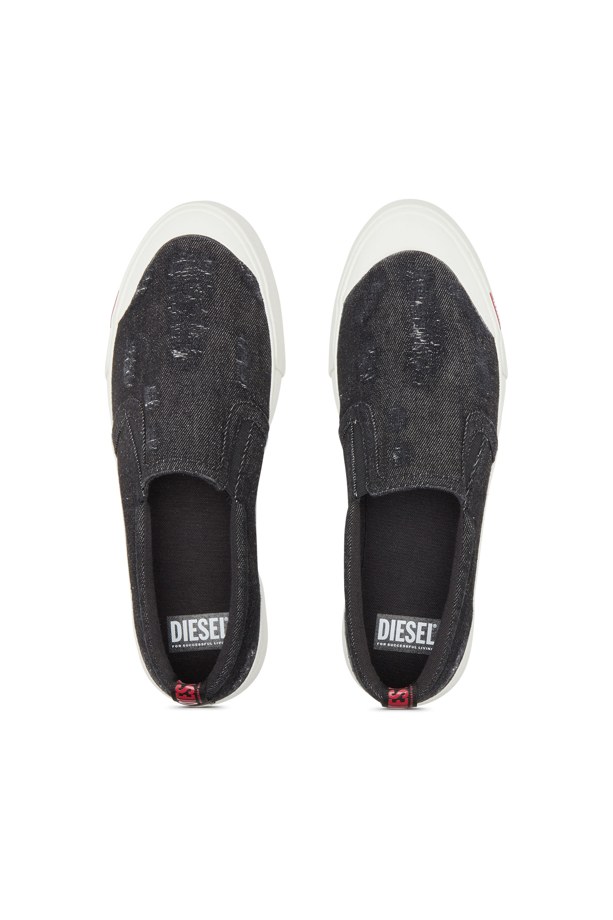 Distressed slip on sneakers best sale