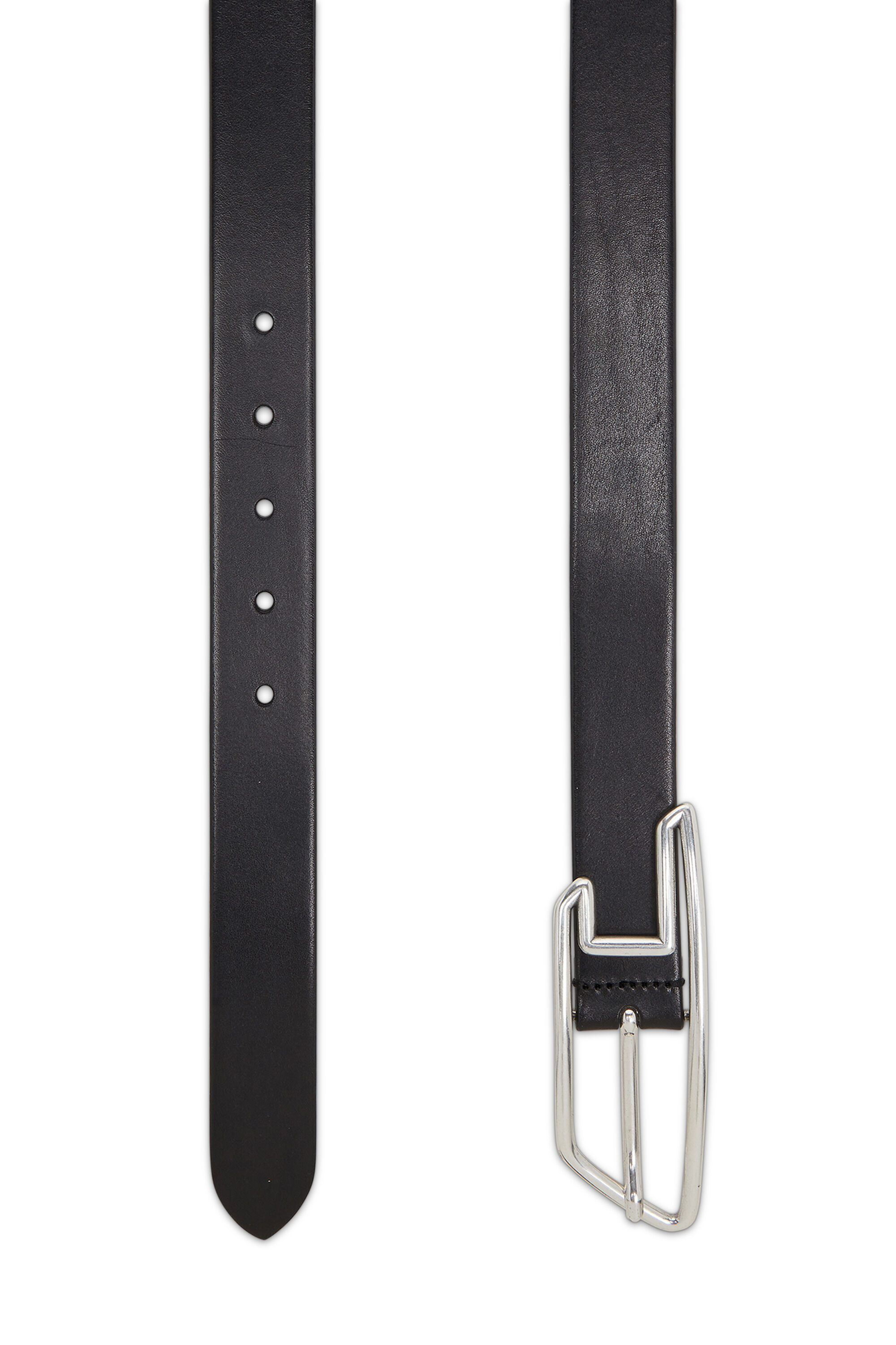 Diesel - B-D LINE 30, Unisex's 3cm leather belt with D-logo buckle in Black - 3